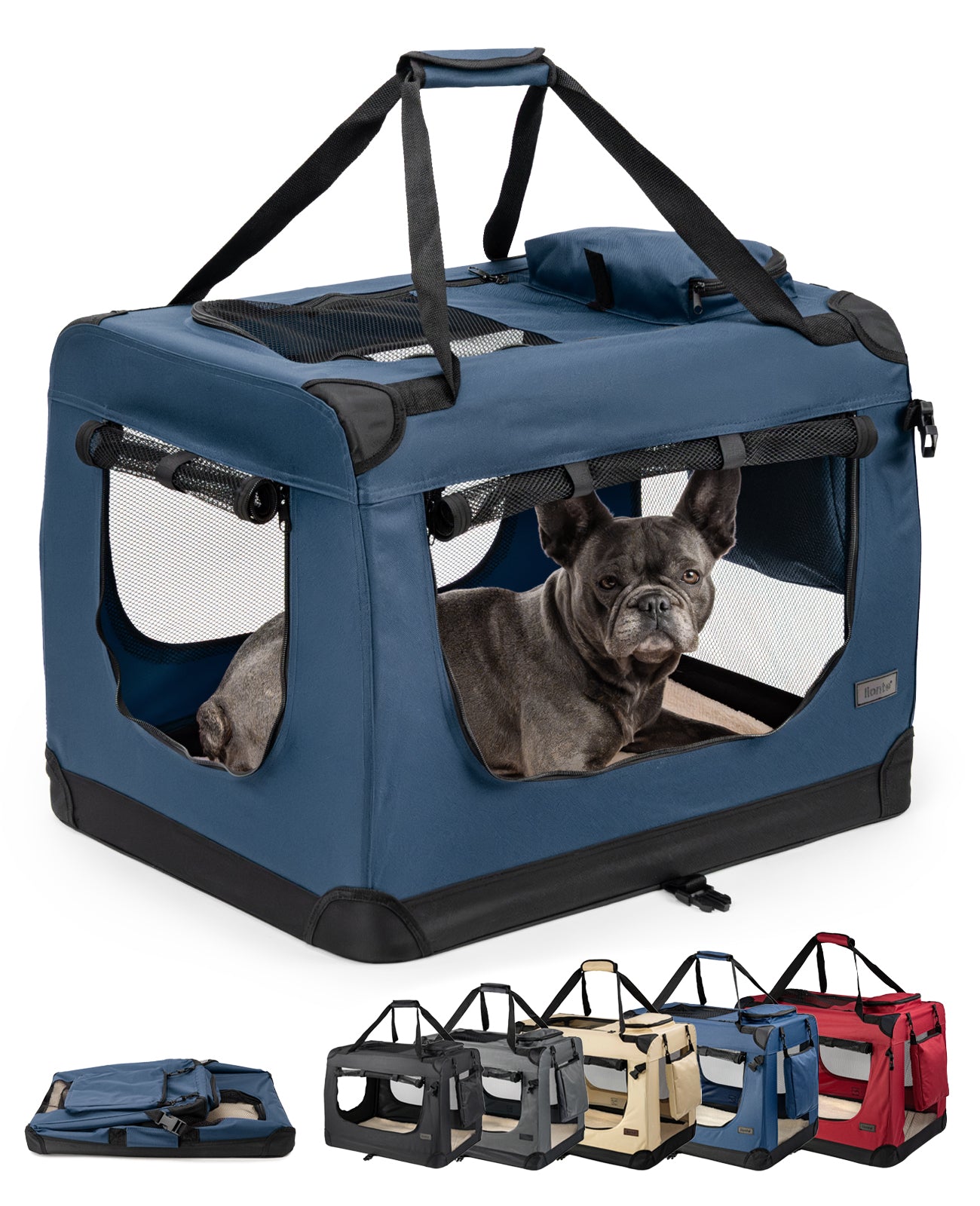 lionto Caisse de transport pliable pour chien (tailles S-XXXL et 4 couleurs)