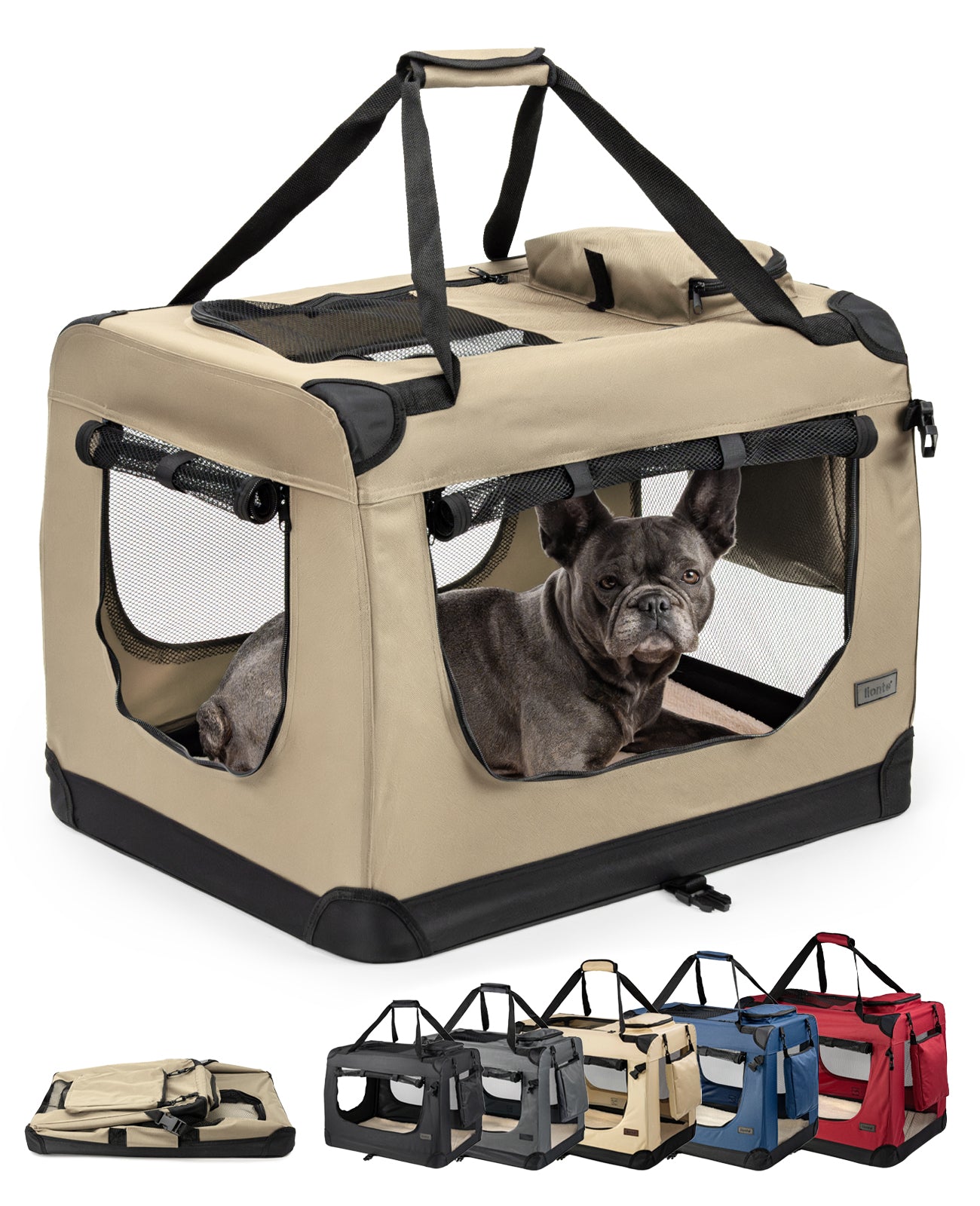 lionto Caisse de transport pliable pour chien (tailles S-XXXL et 4 couleurs)