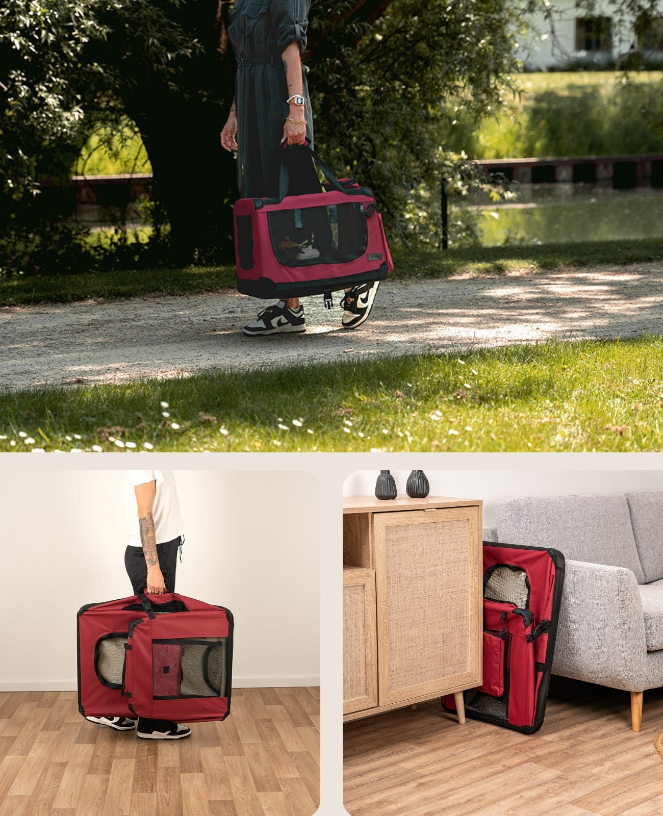 Boîte de transport pliable pour chat