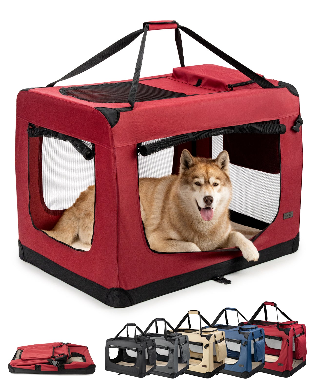 lionto Caisse de transport pliable pour chien (tailles S-XXXL et 4 couleurs)