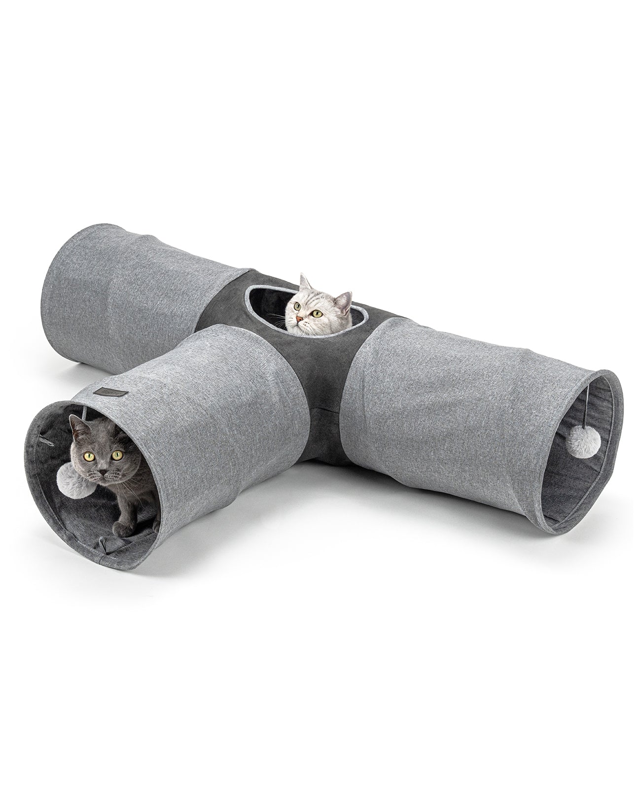 Tunnel pour chat avec balle de jeu