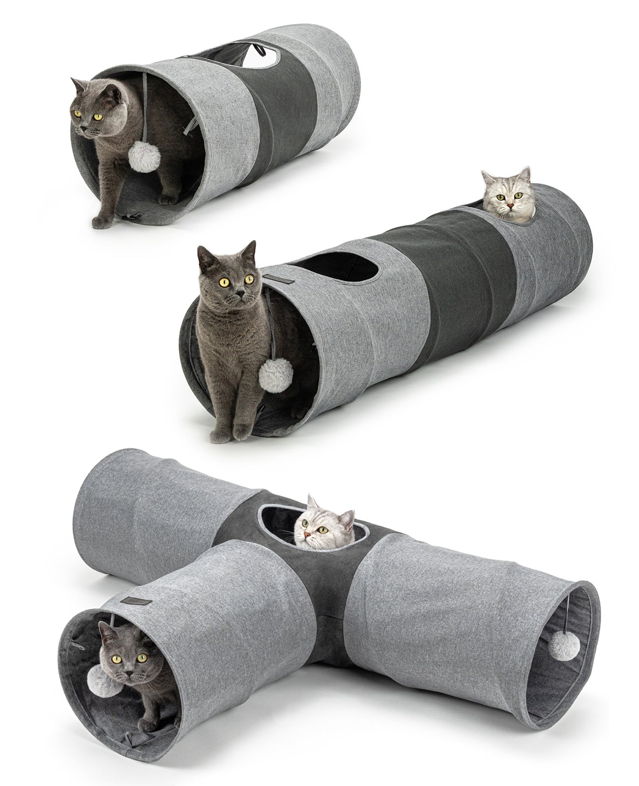 lionto Tunnel pour chat Tunnel de jeu pour animaux avec balle, divers modèles