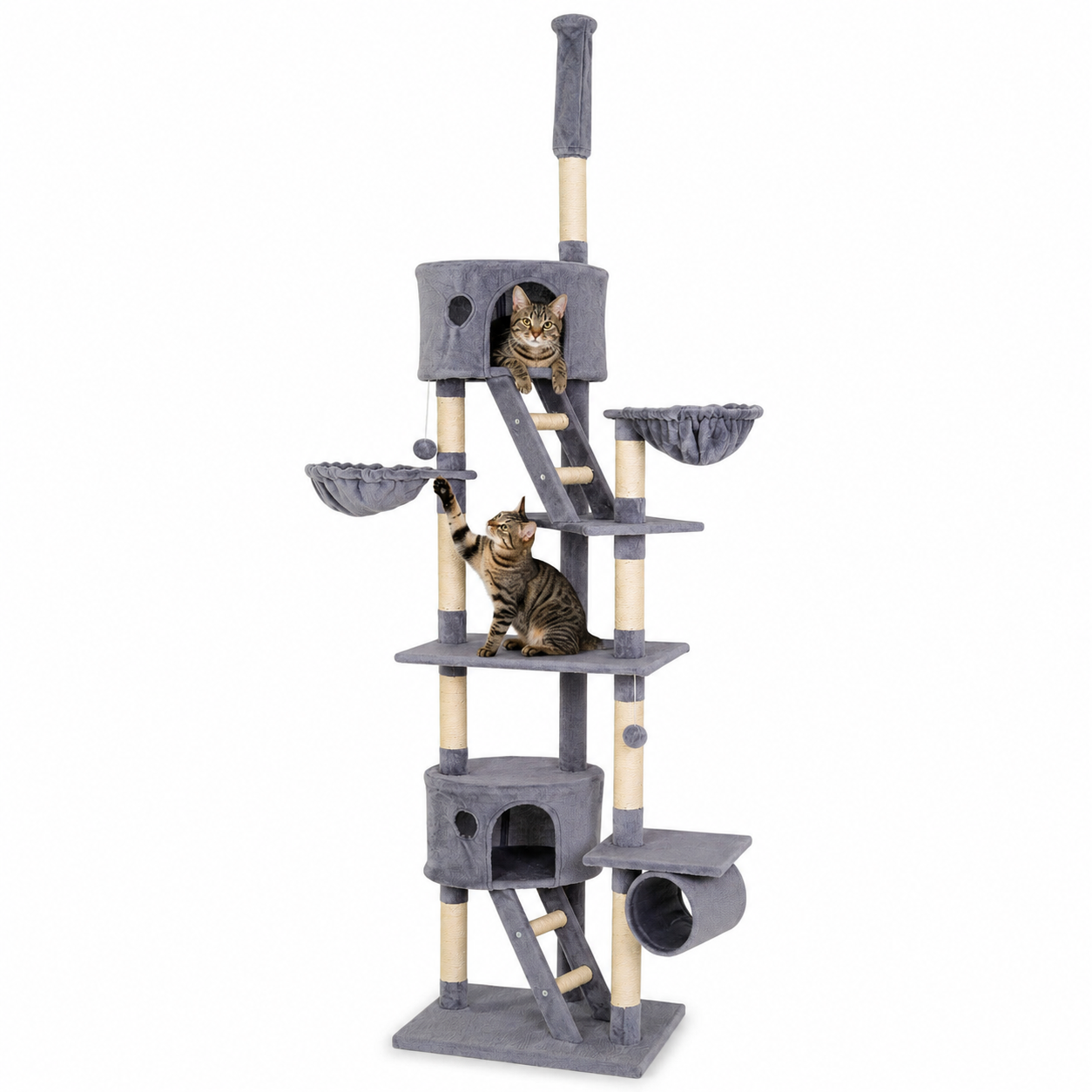 Arbre à chat griffoir grattoir jouet animaux douillet et peluché 230-250 cm