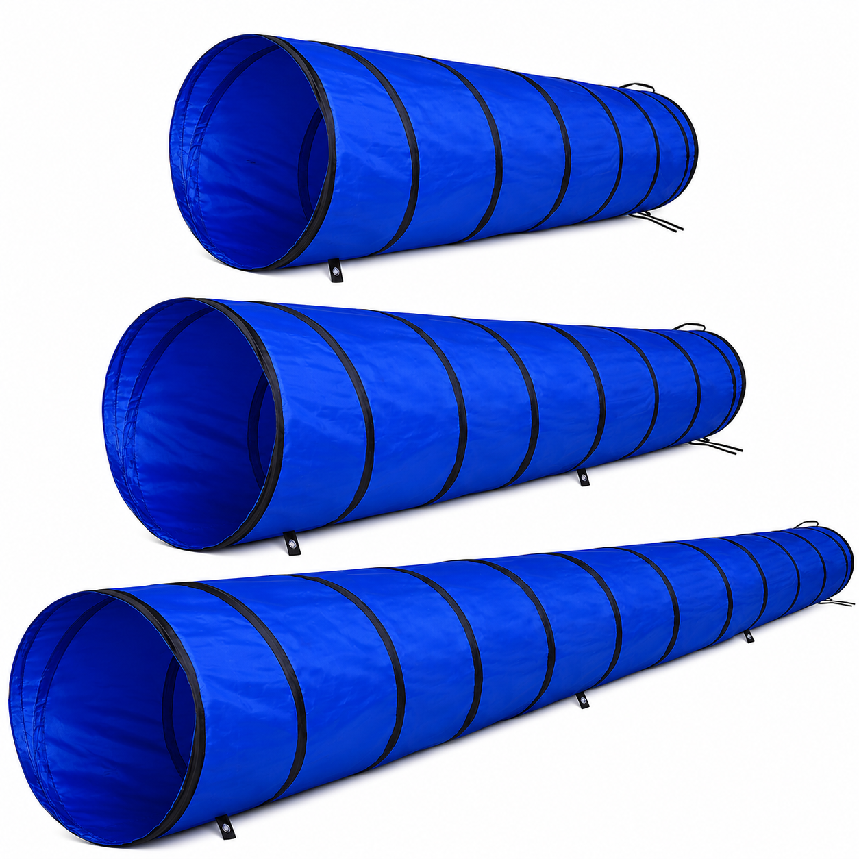 lionto Tunnel pour chien, tunnel de jeu, caverne pour chien, tunnel d’agility, bleu