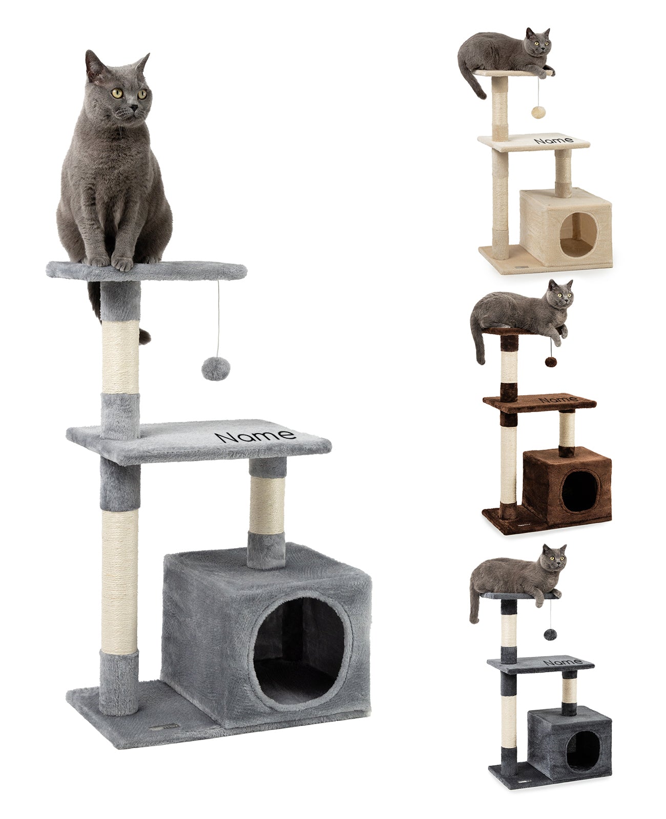 Arbre à chat arbre d’escalade hauteur 85 cm différentes couleurs disponibles