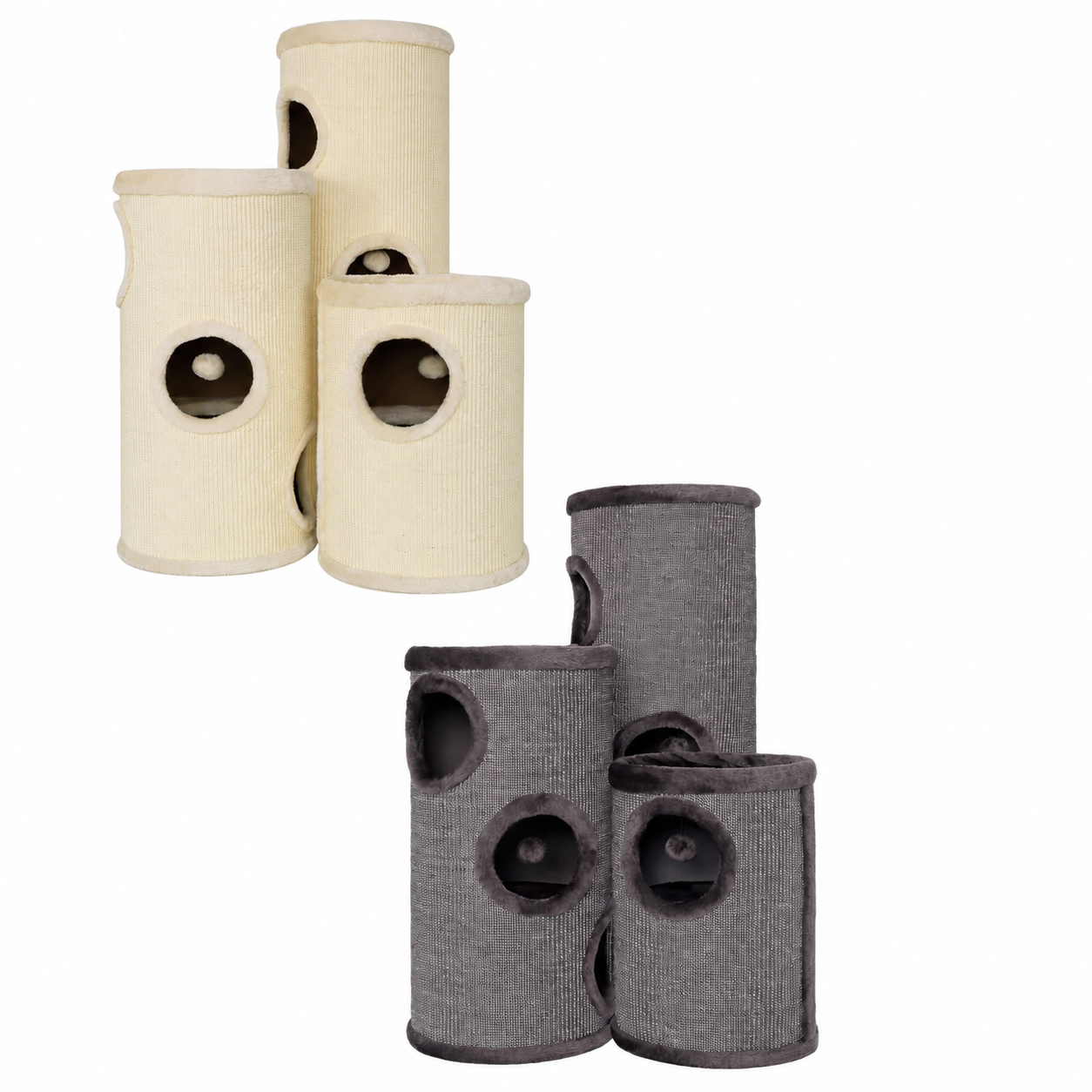 dibea, Tonneau Griffoir Colonne avec Sisal pour Gratter/Plateau avec Peluche