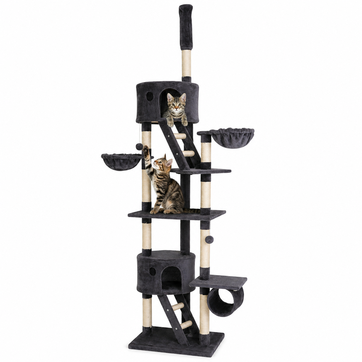 Arbre à chat griffoir grattoir jouet animaux douillet et peluché 230-250 cm