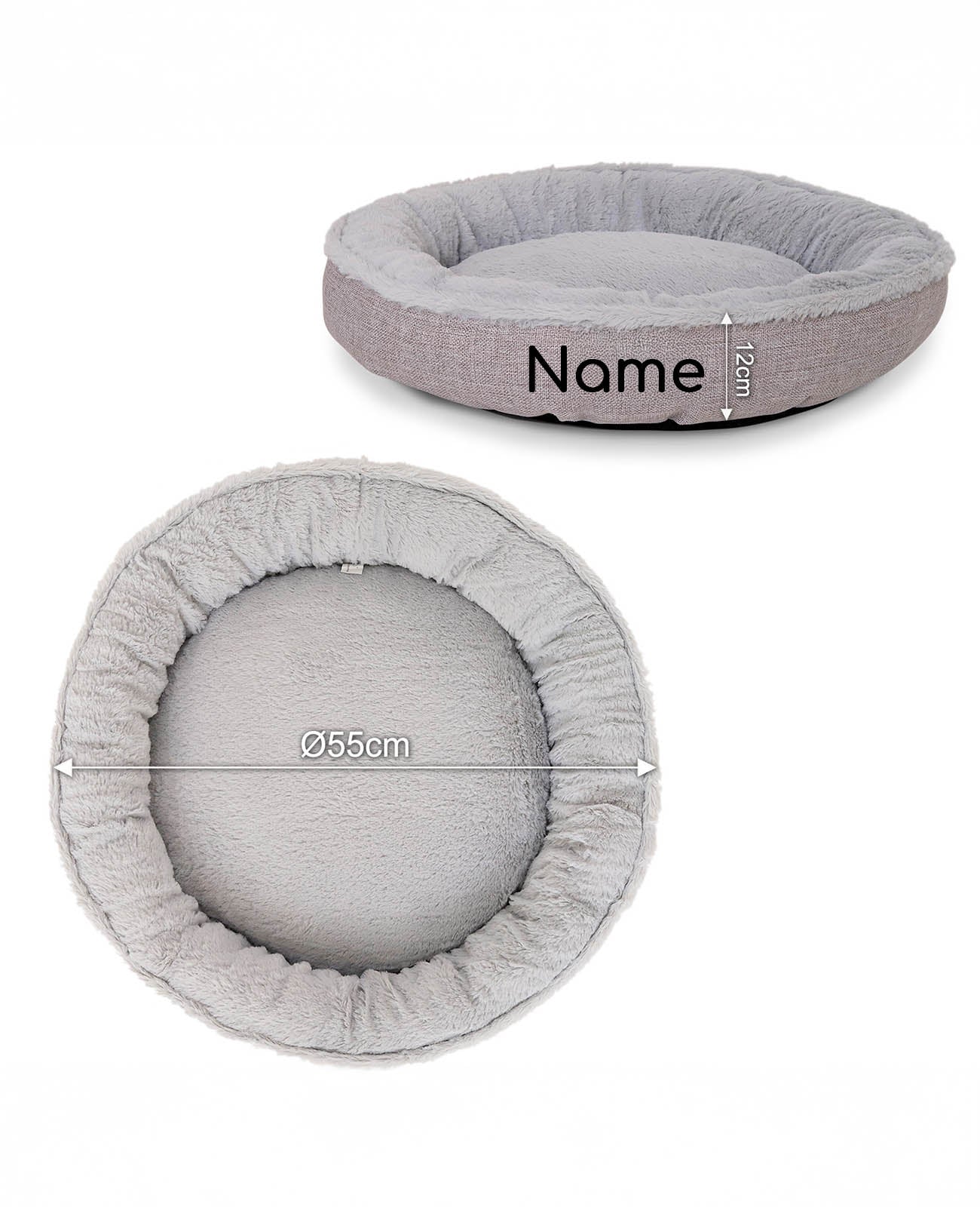 Lit rond pour animaux de compagnie, personnalisé