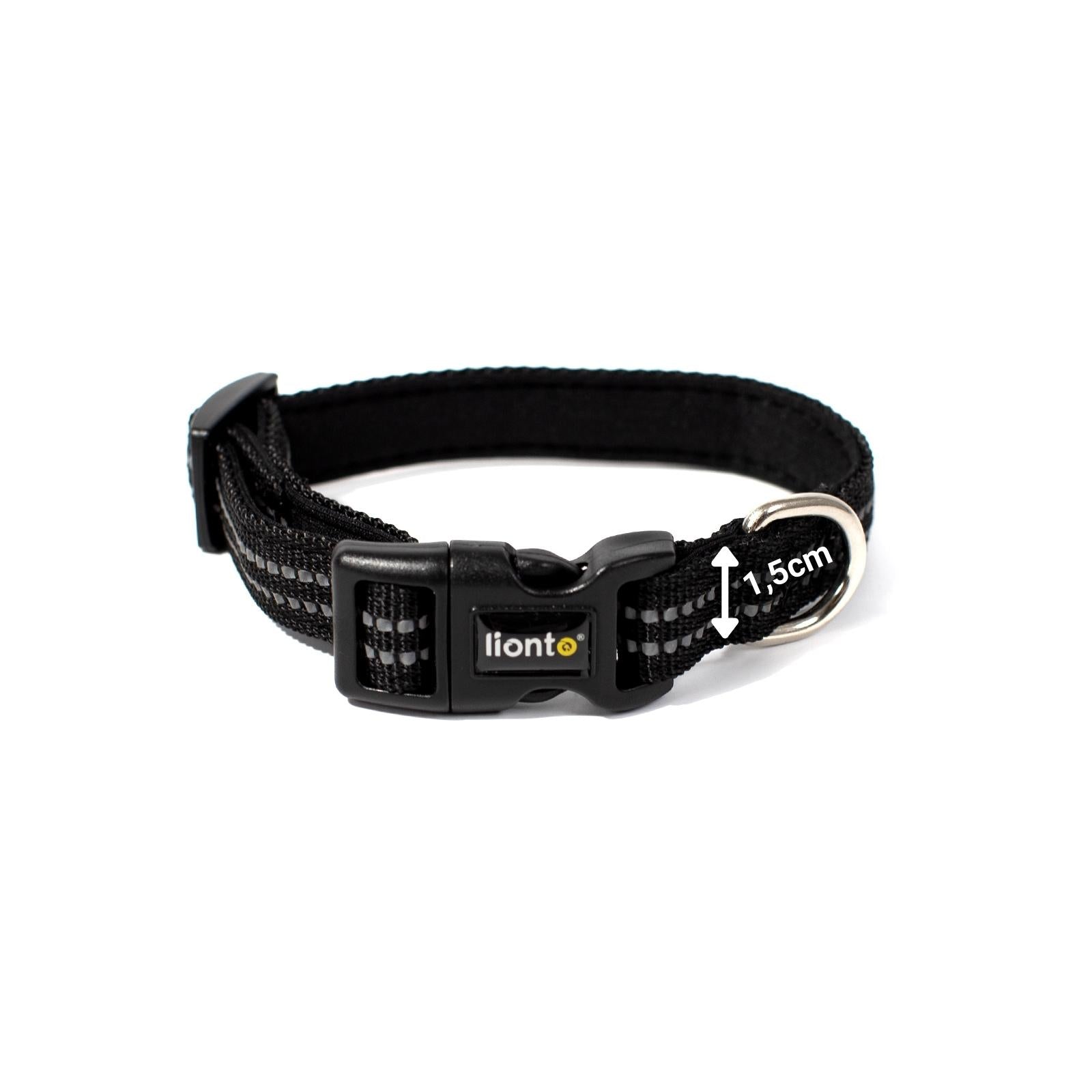 lionto Collier de chien réfléchissant en nylon rembourré, tailles & couleurs