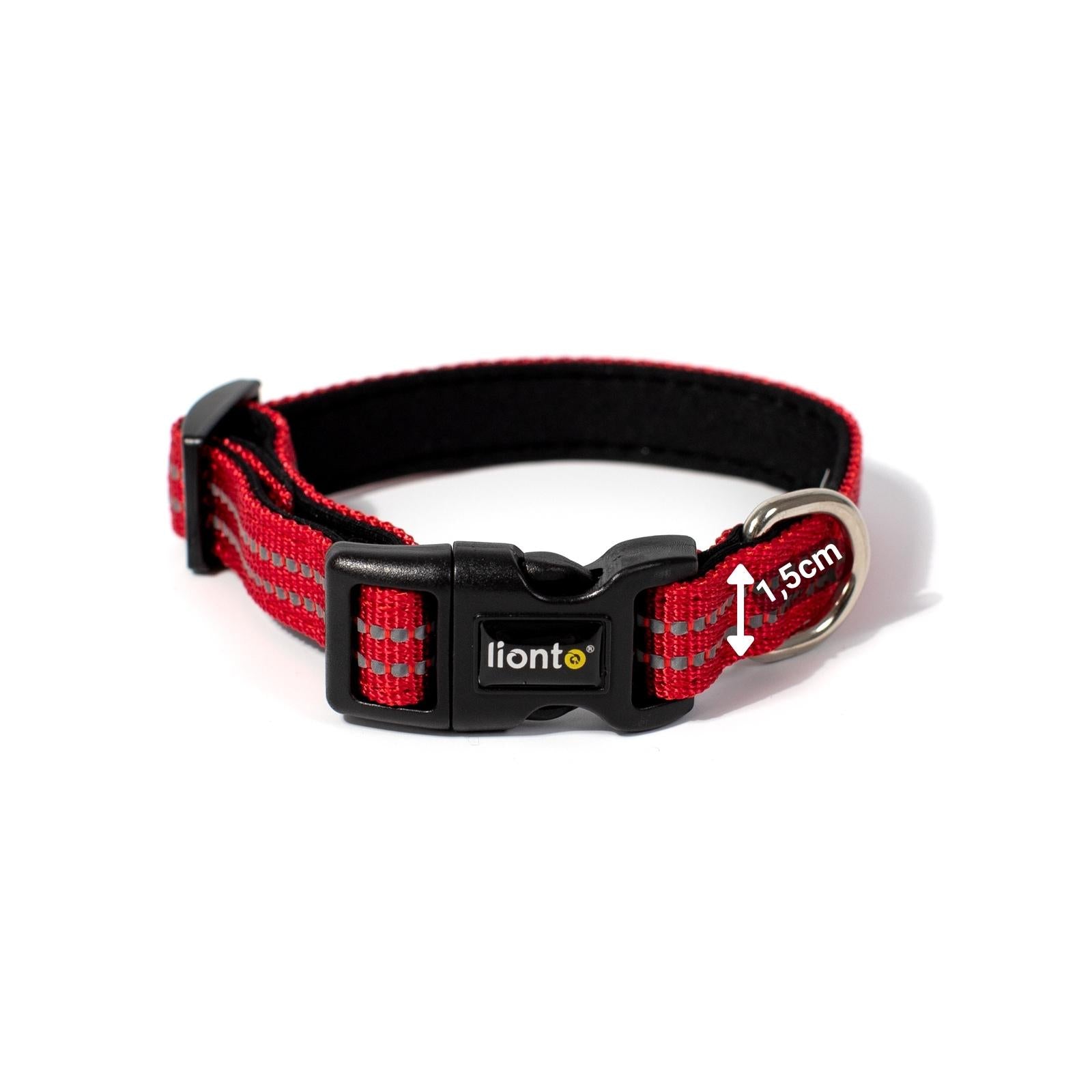 lionto Collier de chien réfléchissant en nylon rembourré, tailles & couleurs