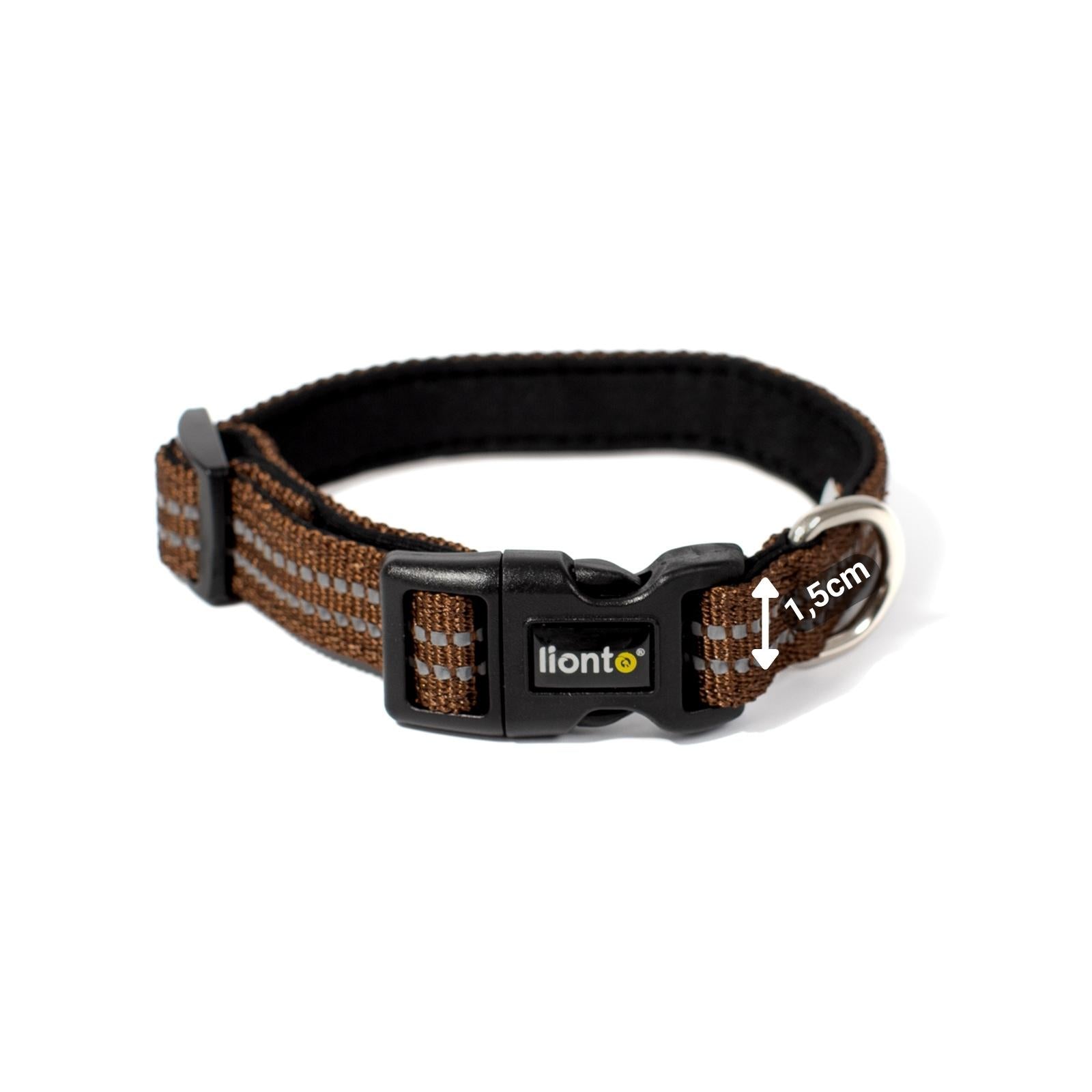lionto Collier de chien réfléchissant en nylon rembourré, tailles & couleurs