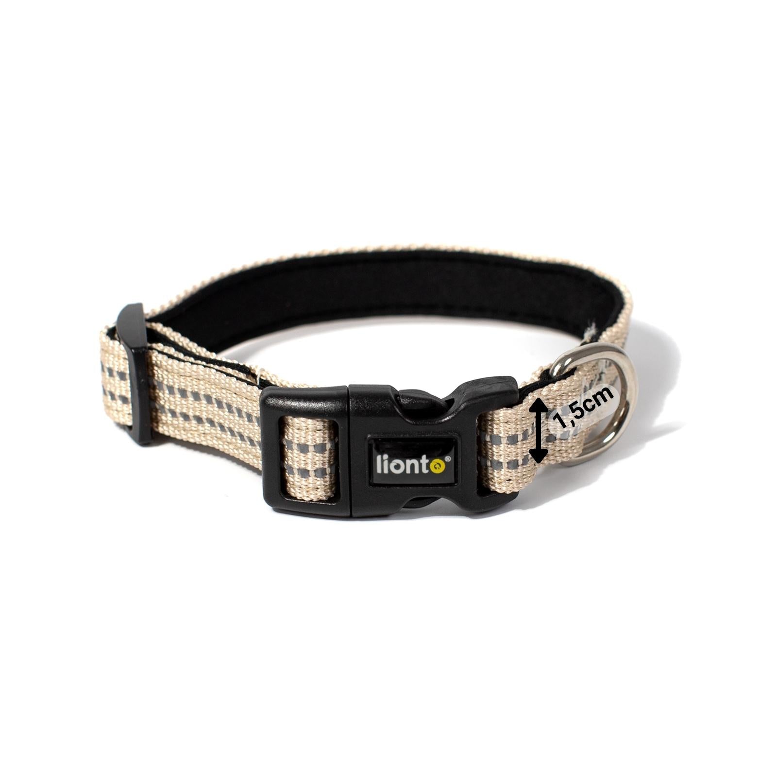 lionto Collier de chien réfléchissant en nylon rembourré, tailles & couleurs