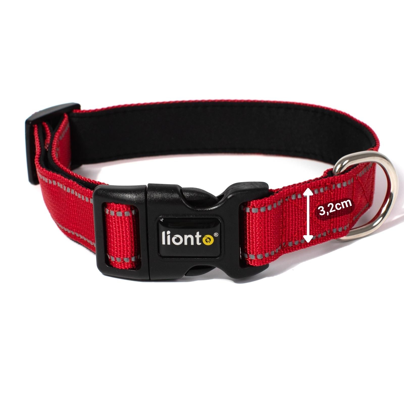 lionto Collier de chien réfléchissant en nylon rembourré, tailles & couleurs
