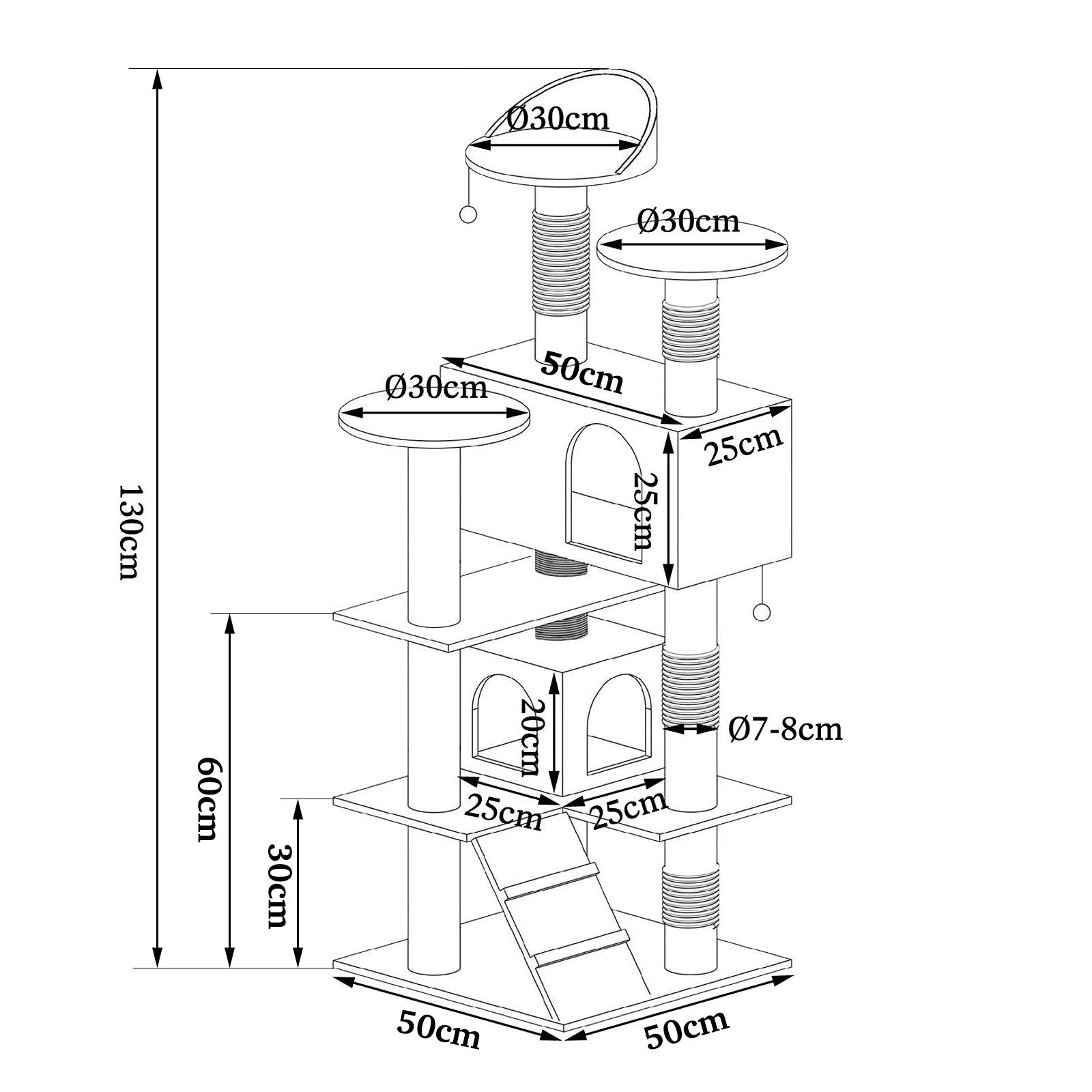 Katzenkratzbaum Höhe 130 cm