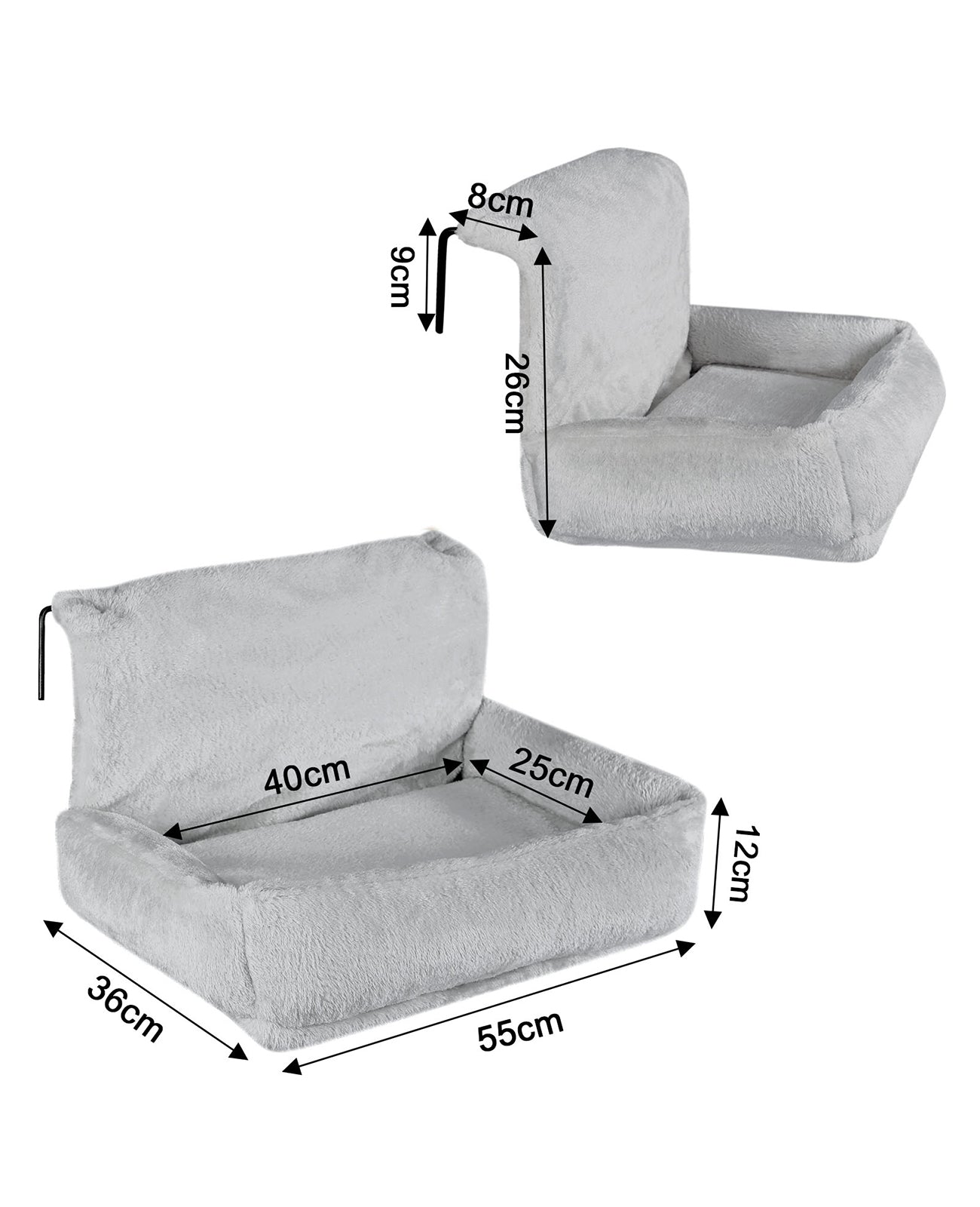 Chaise longue chauffante en peluche pour chat