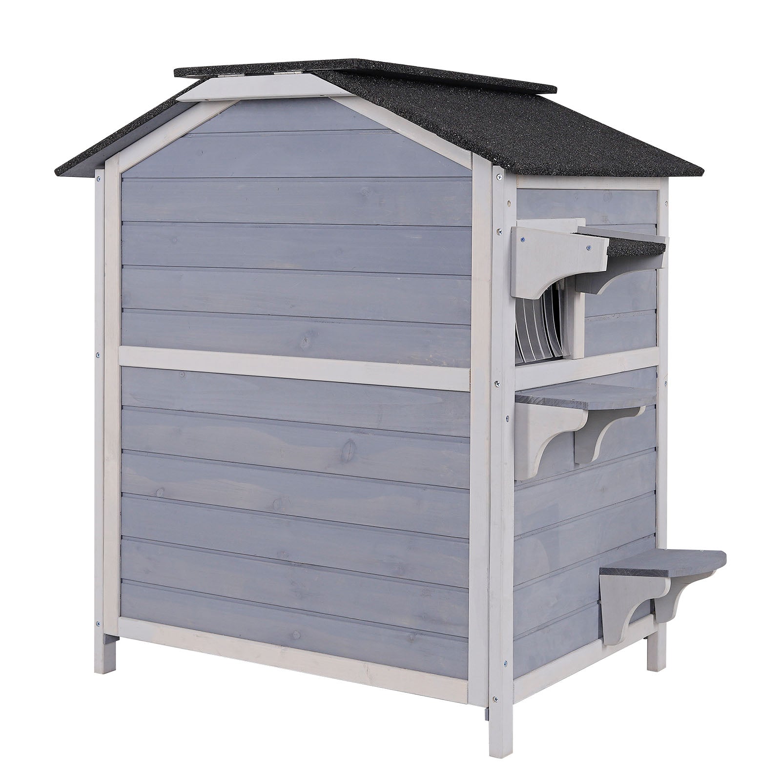 Ansicht der Rückseite des Katzenhauses