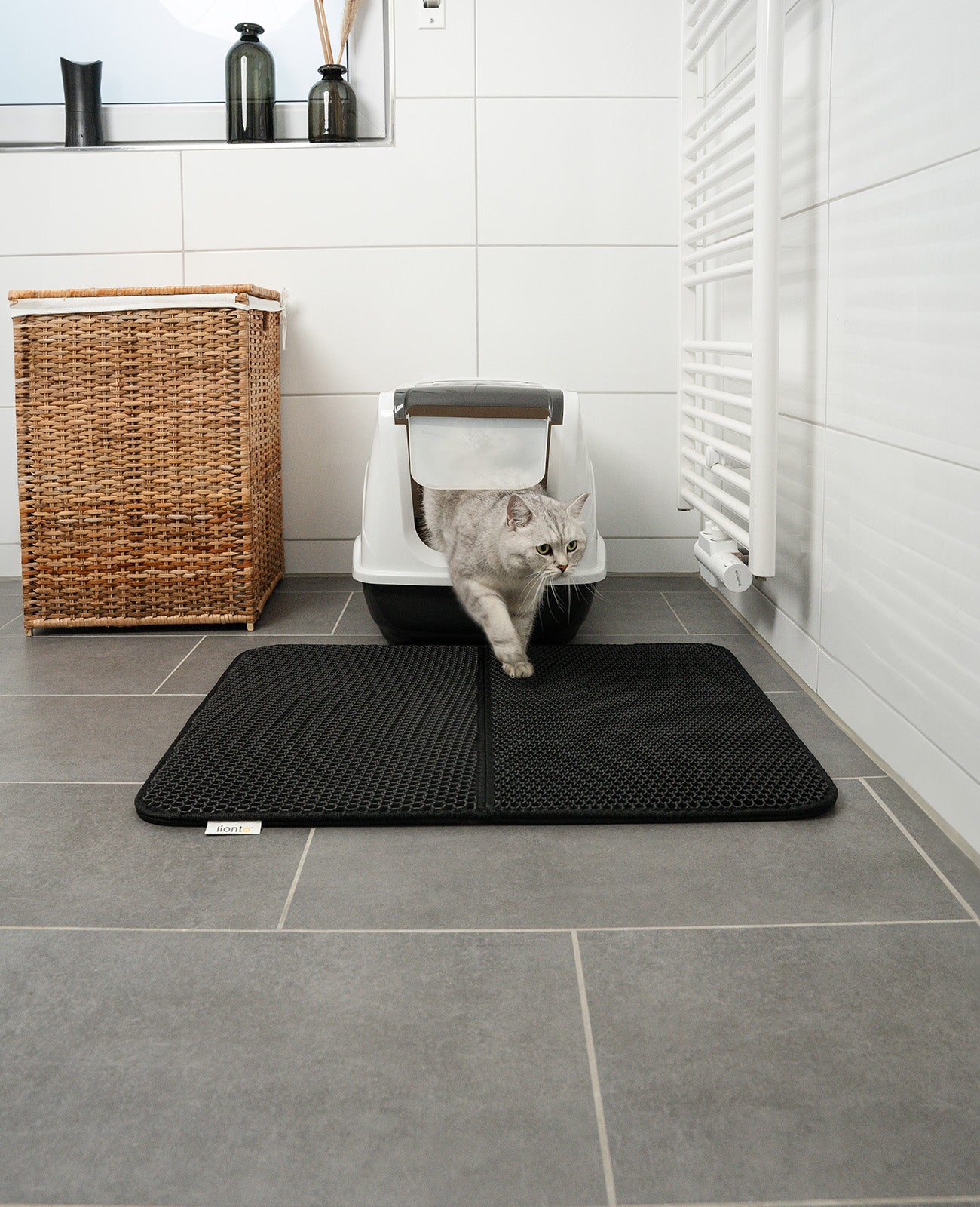 Tapis de litière pour chat double couche