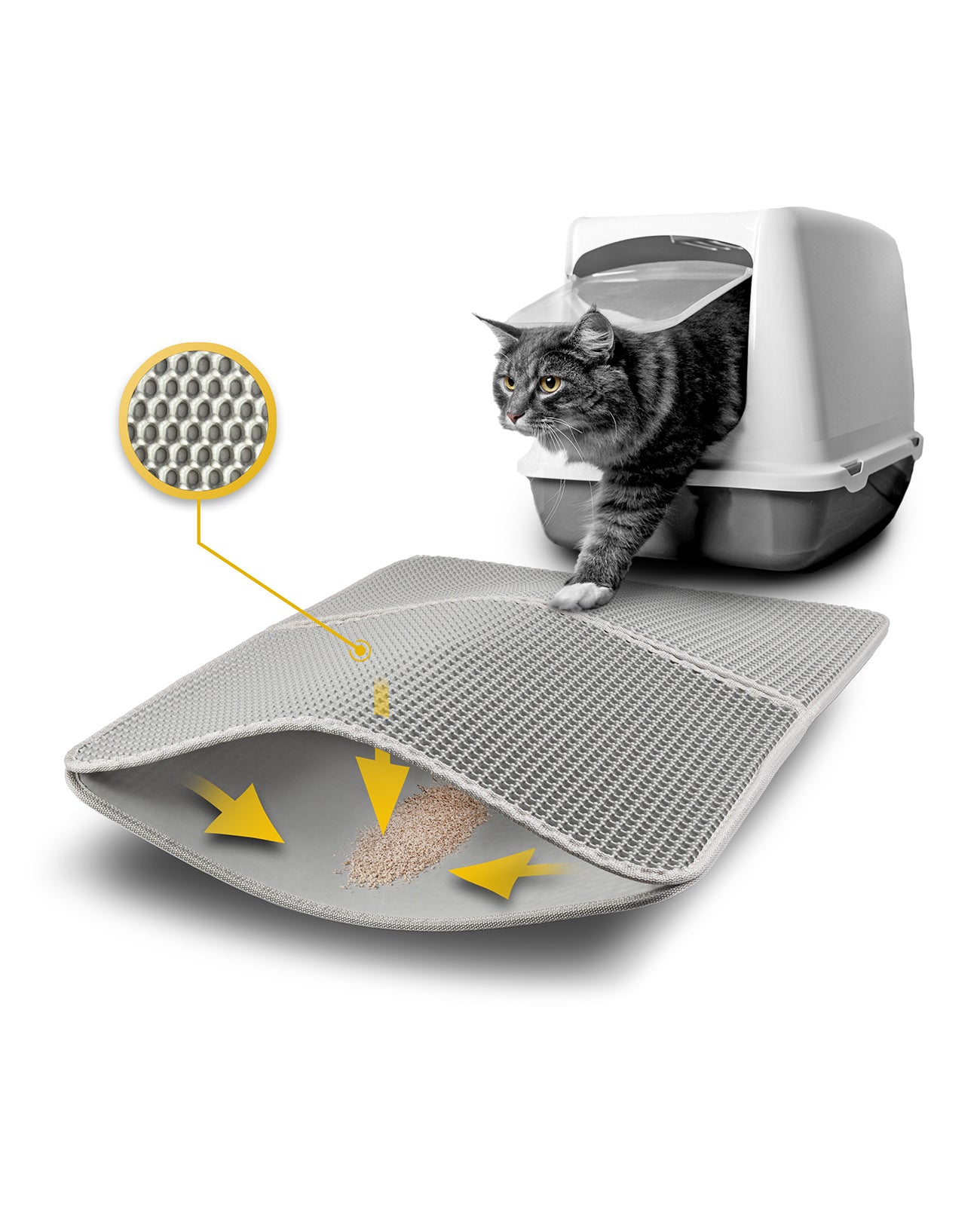 lionto tapis litière pour chat double couche, couleur et taille au choix 