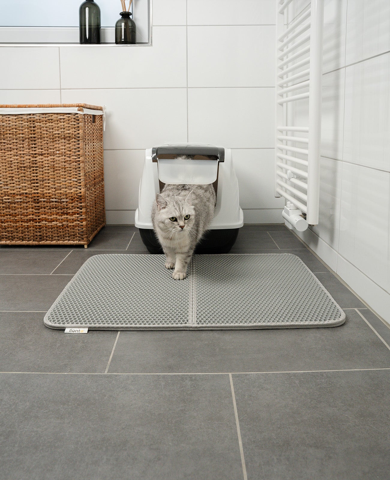 Tapis de litière pour chat double couche