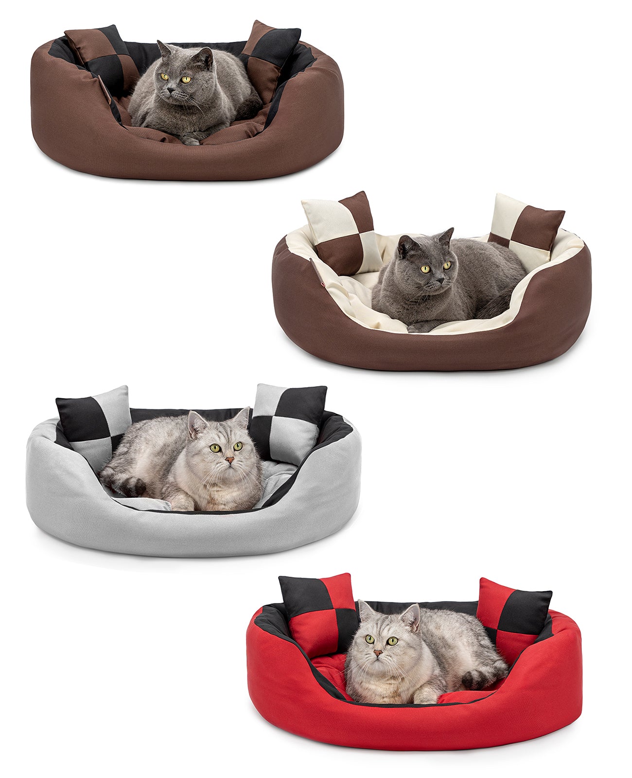 Lit pour chat 4 en 1 avec coussin réversible