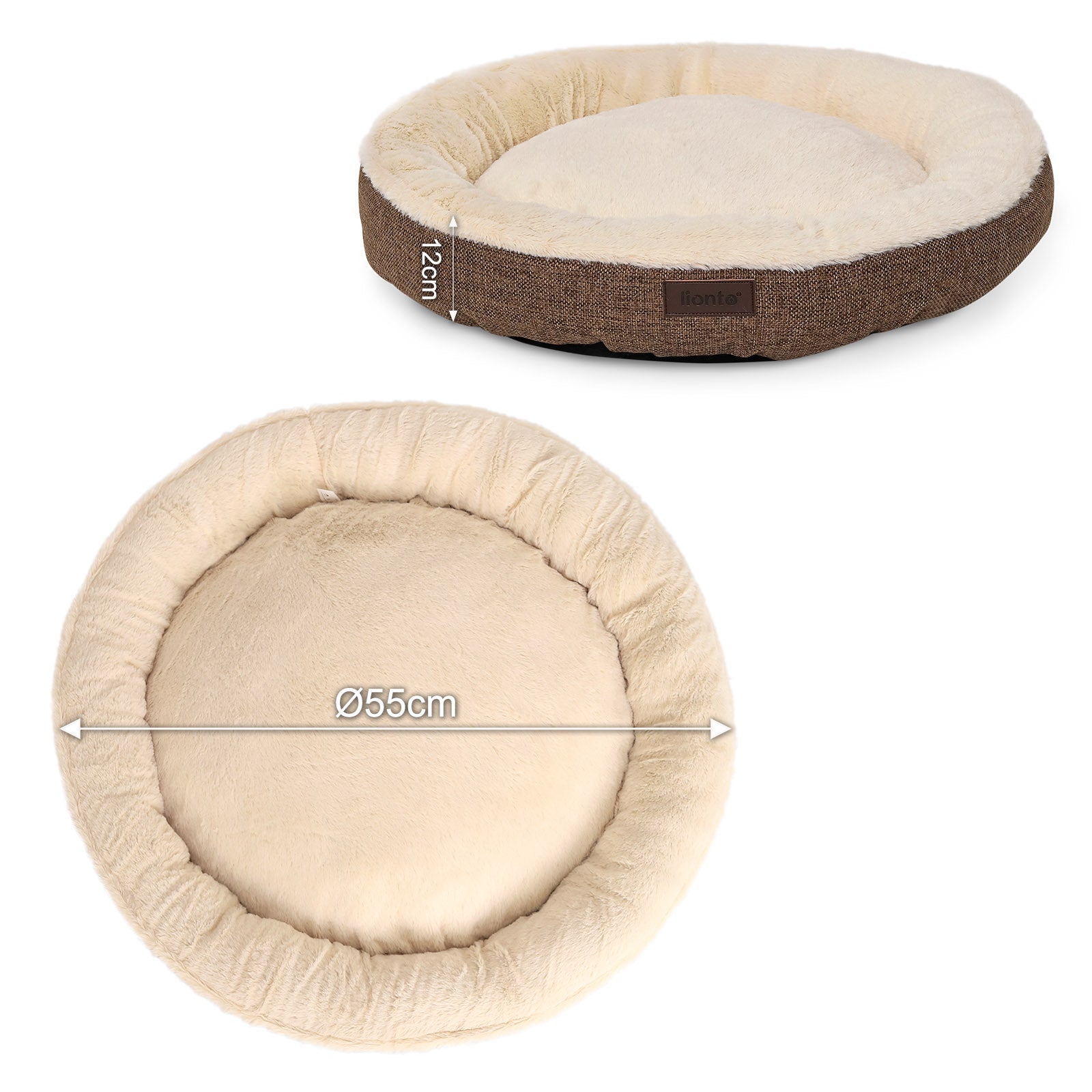 Lit pour chat en forme de beignet en peluche