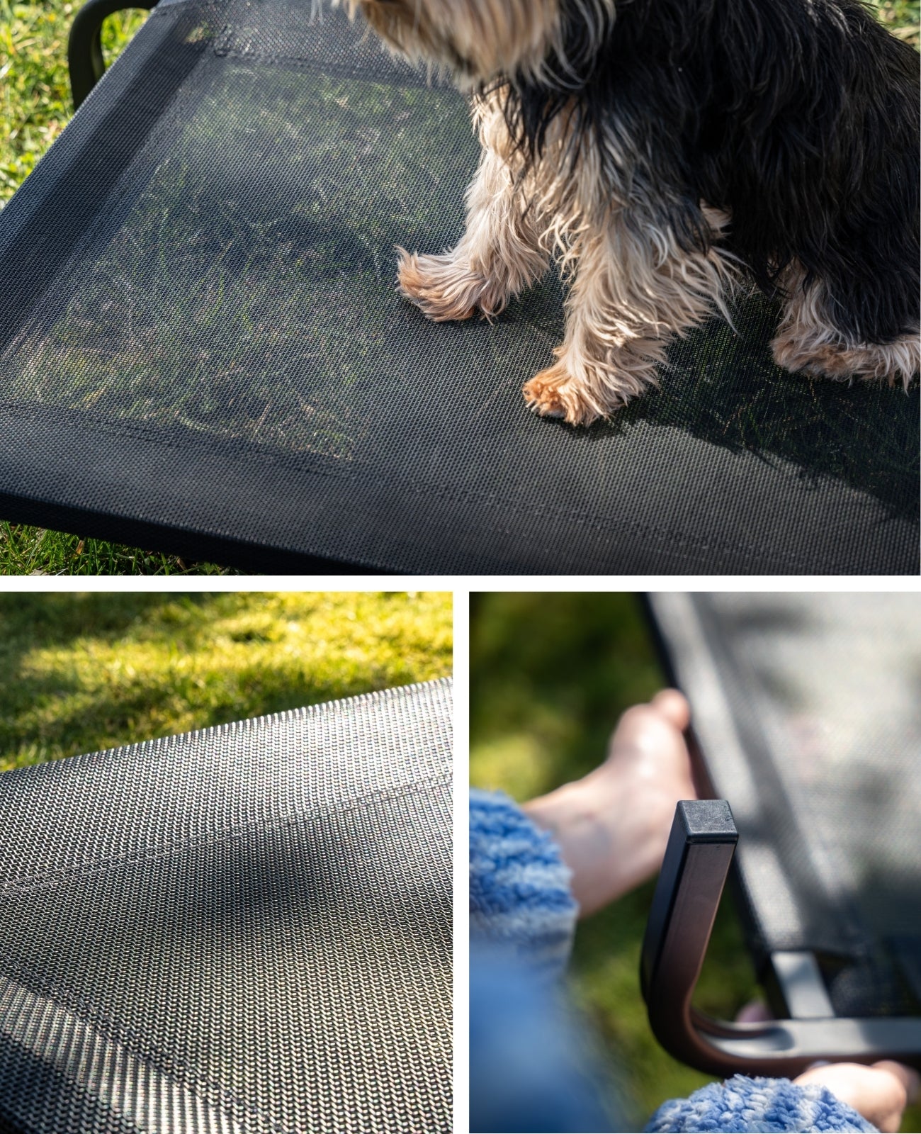 lionto Lit pour Chiens, Couchette en Tissu Textilene, gris ou noir