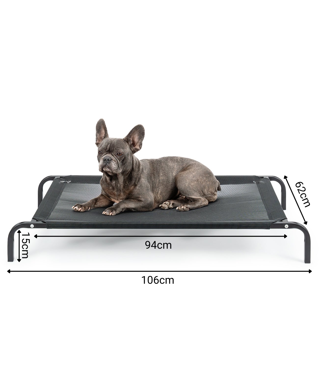 lionto Lit pour Chiens, Couchette en Tissu Textilene, gris ou noir