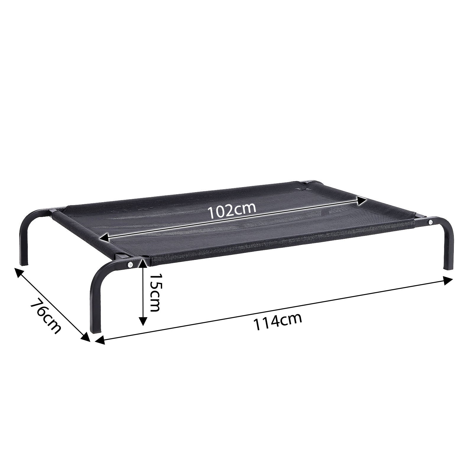 lionto Lit pour Chiens, Couchette en Tissu Textilene, gris ou noir