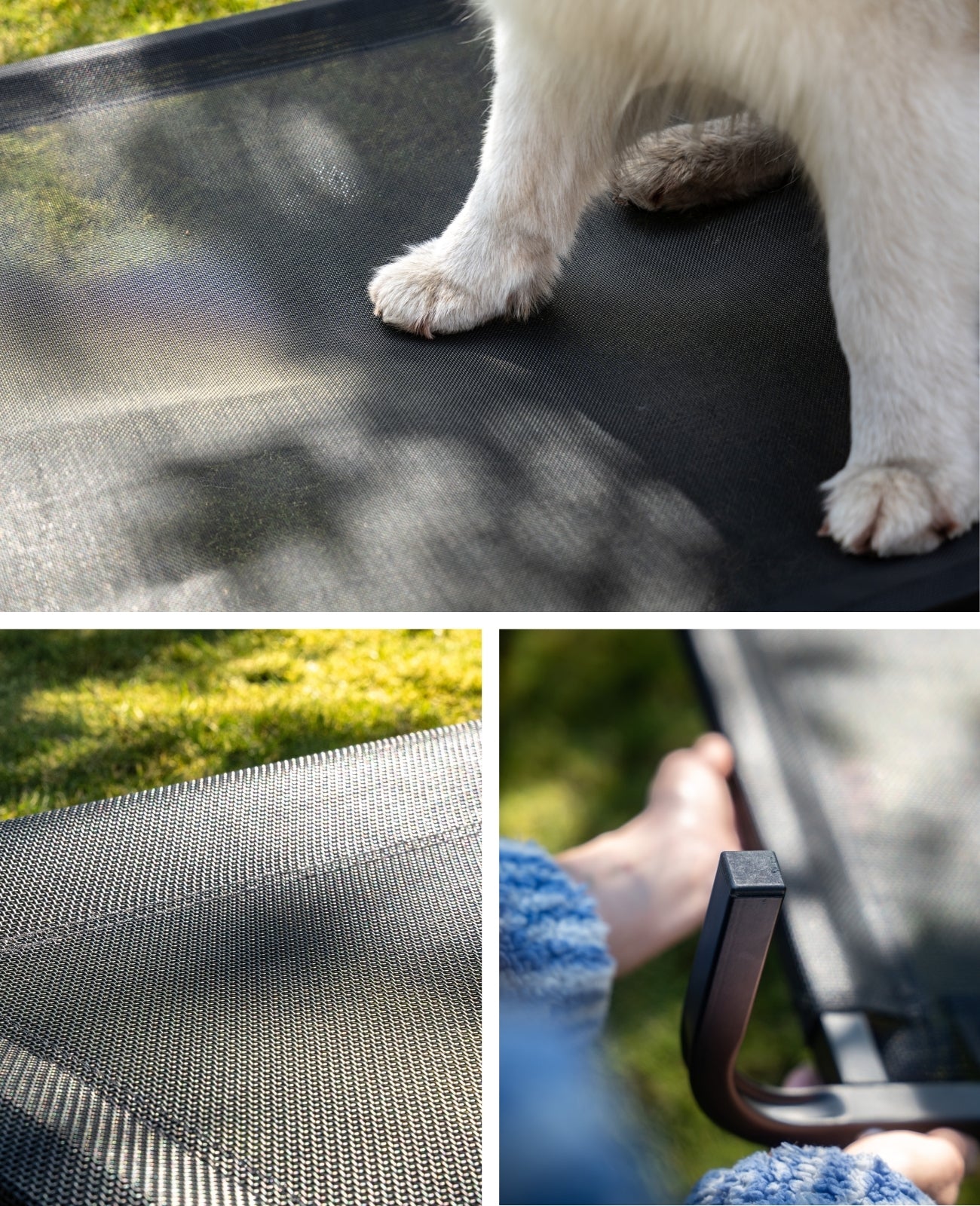 lionto Lit pour Chiens, Couchette en Tissu Textilene, gris ou noir