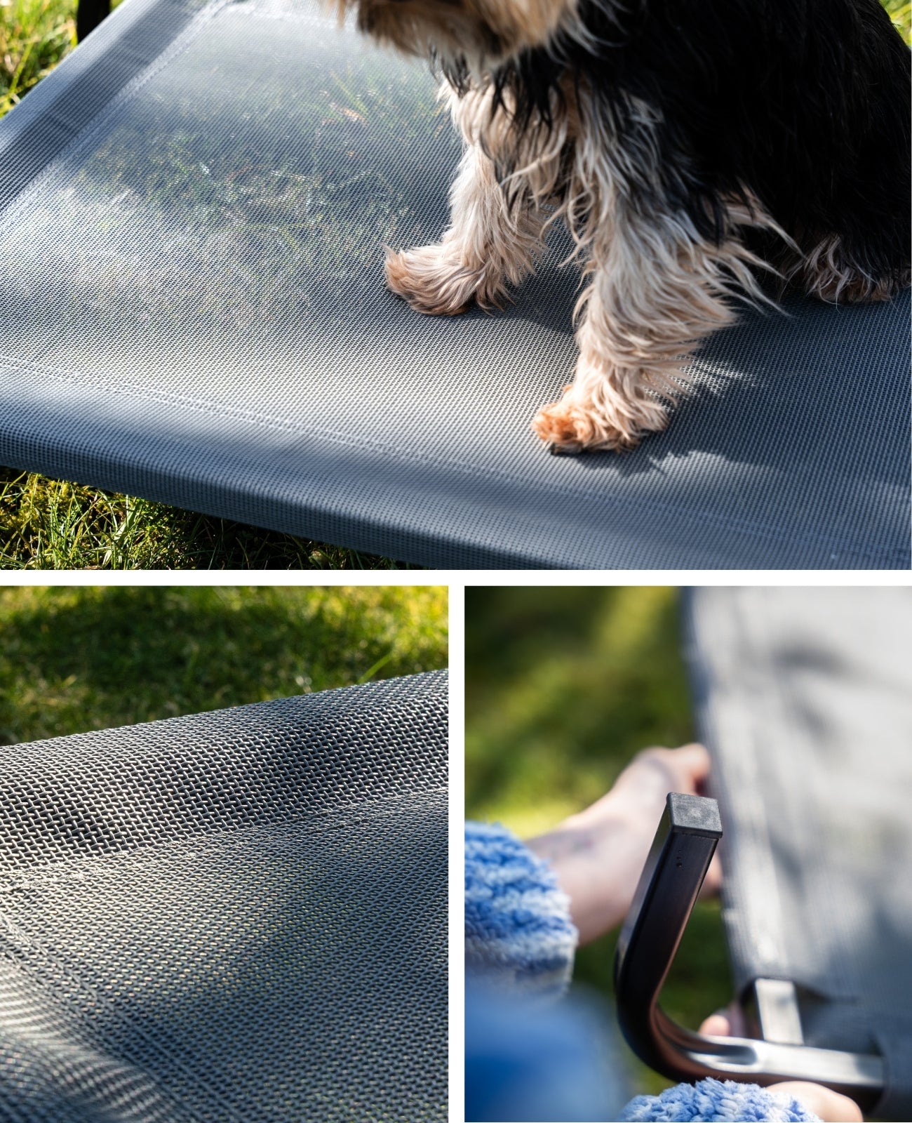 lionto Lit pour Chiens, Couchette en Tissu Textilene, gris ou noir
