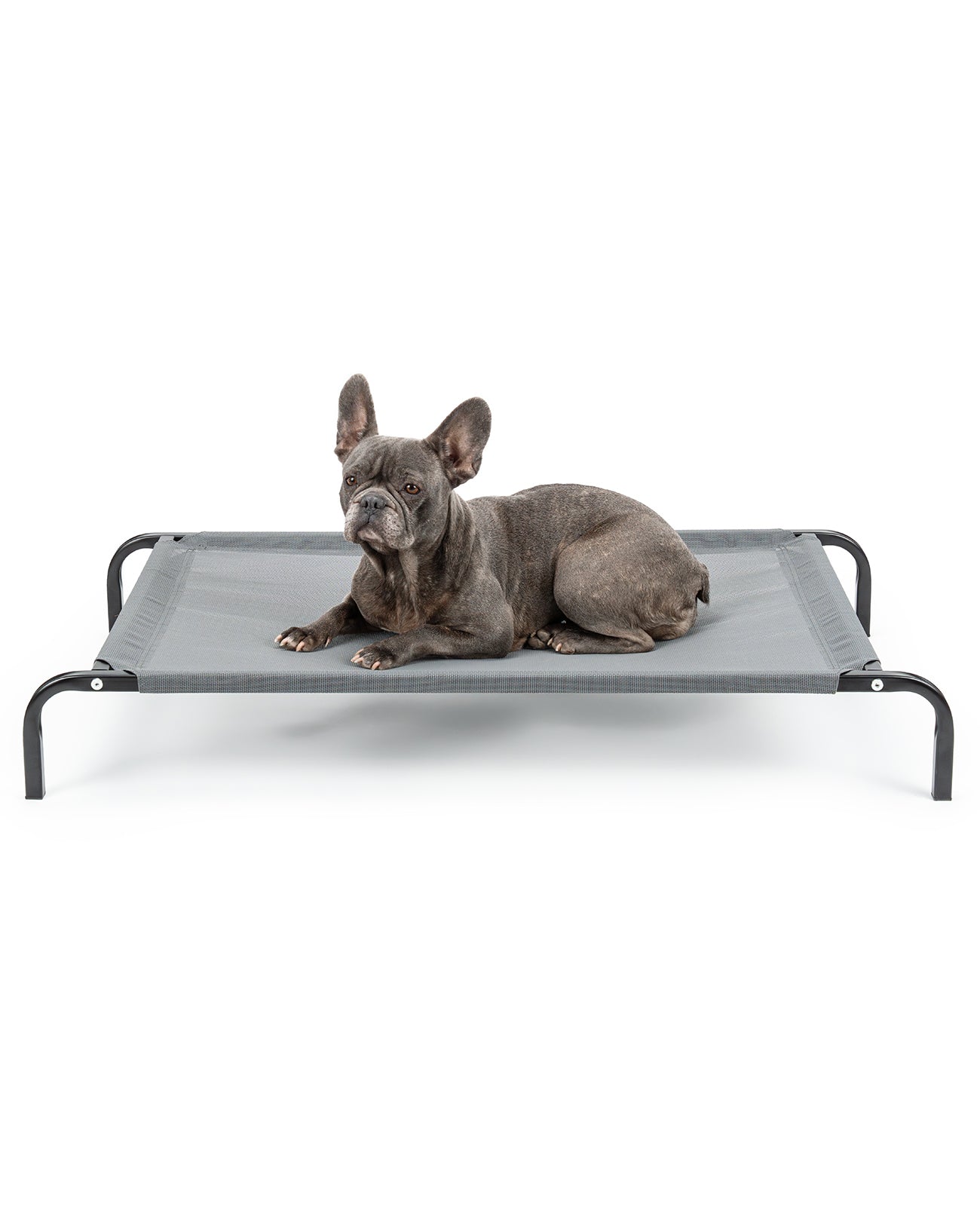 lionto Lit pour Chiens, Couchette en Tissu Textilene, gris ou noir