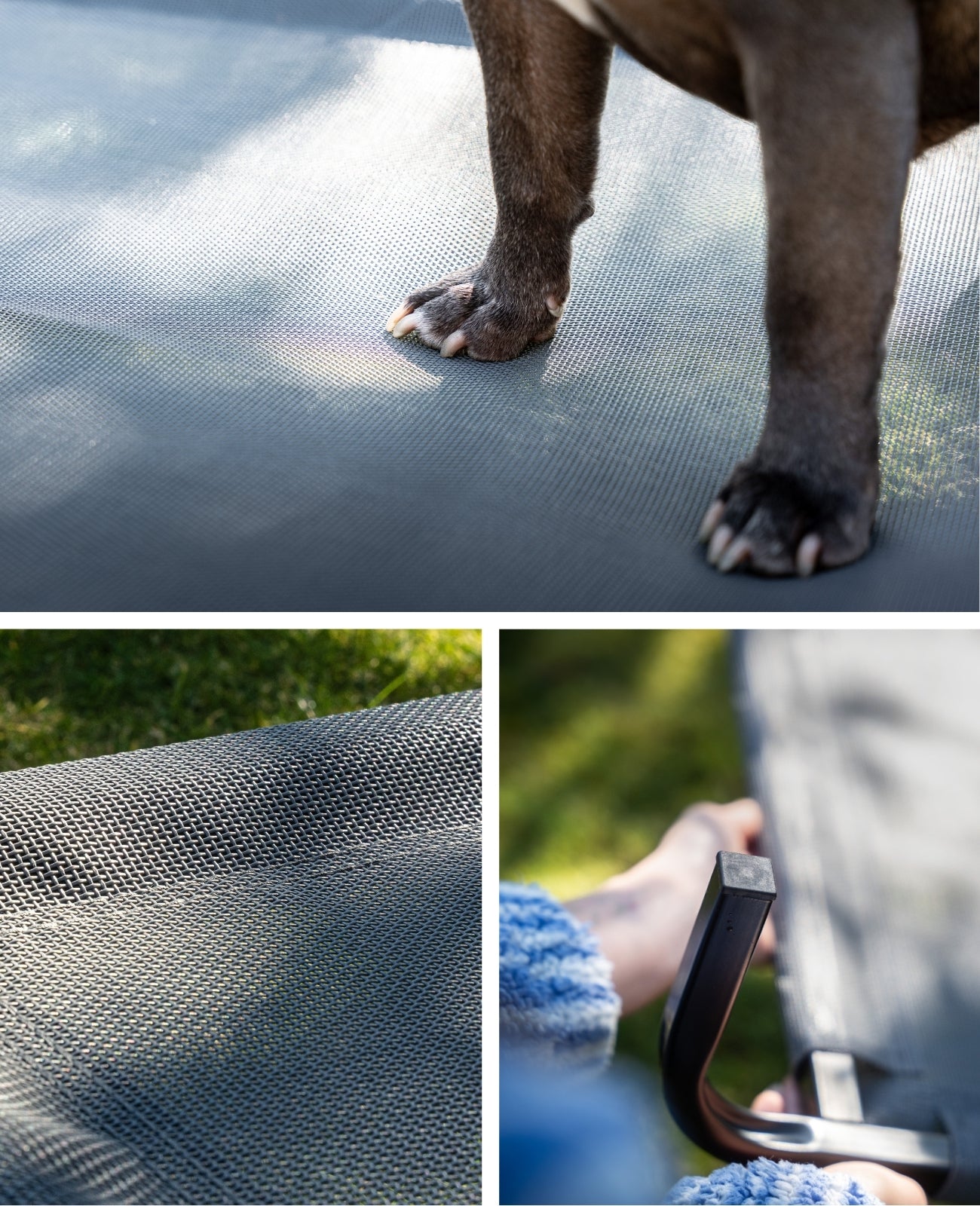 lionto Lit pour Chiens, Couchette en Tissu Textilene, gris ou noir