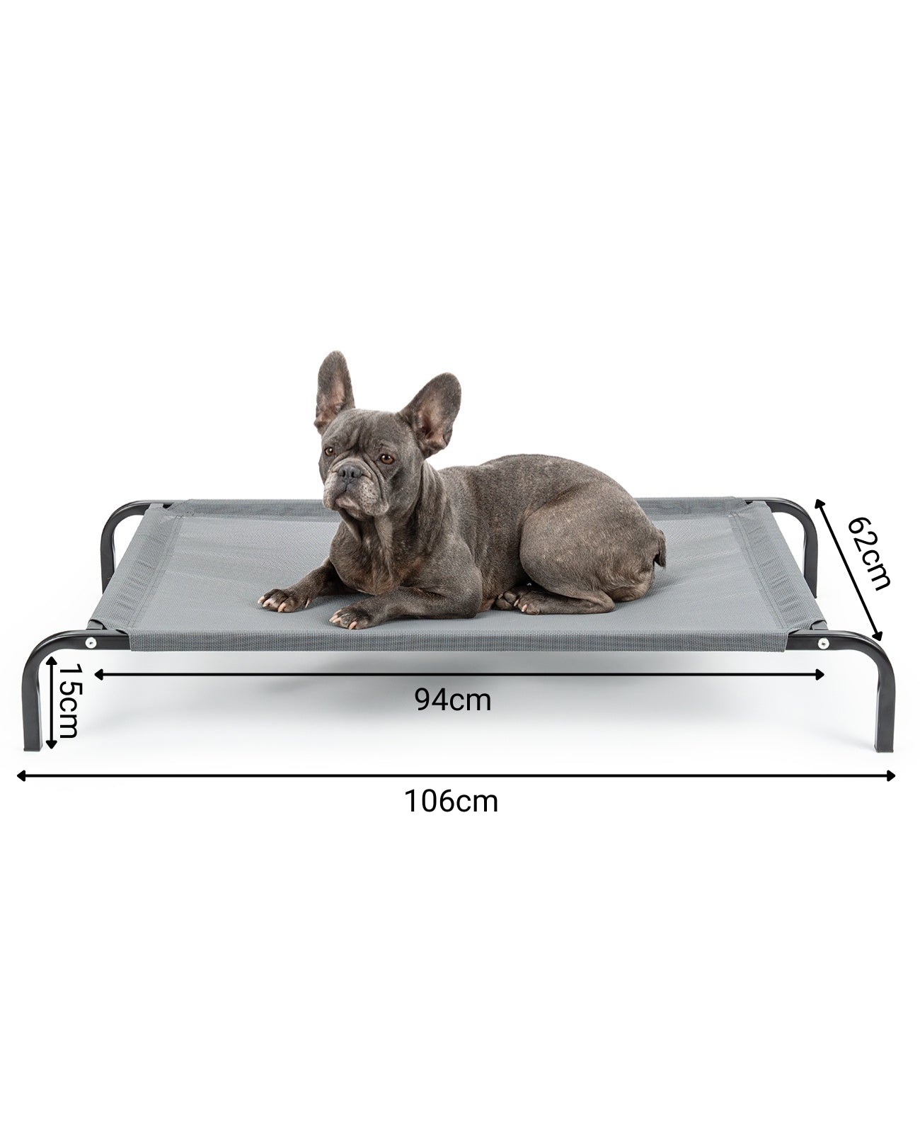 lionto Lit pour Chiens, Couchette en Tissu Textilene, gris ou noir