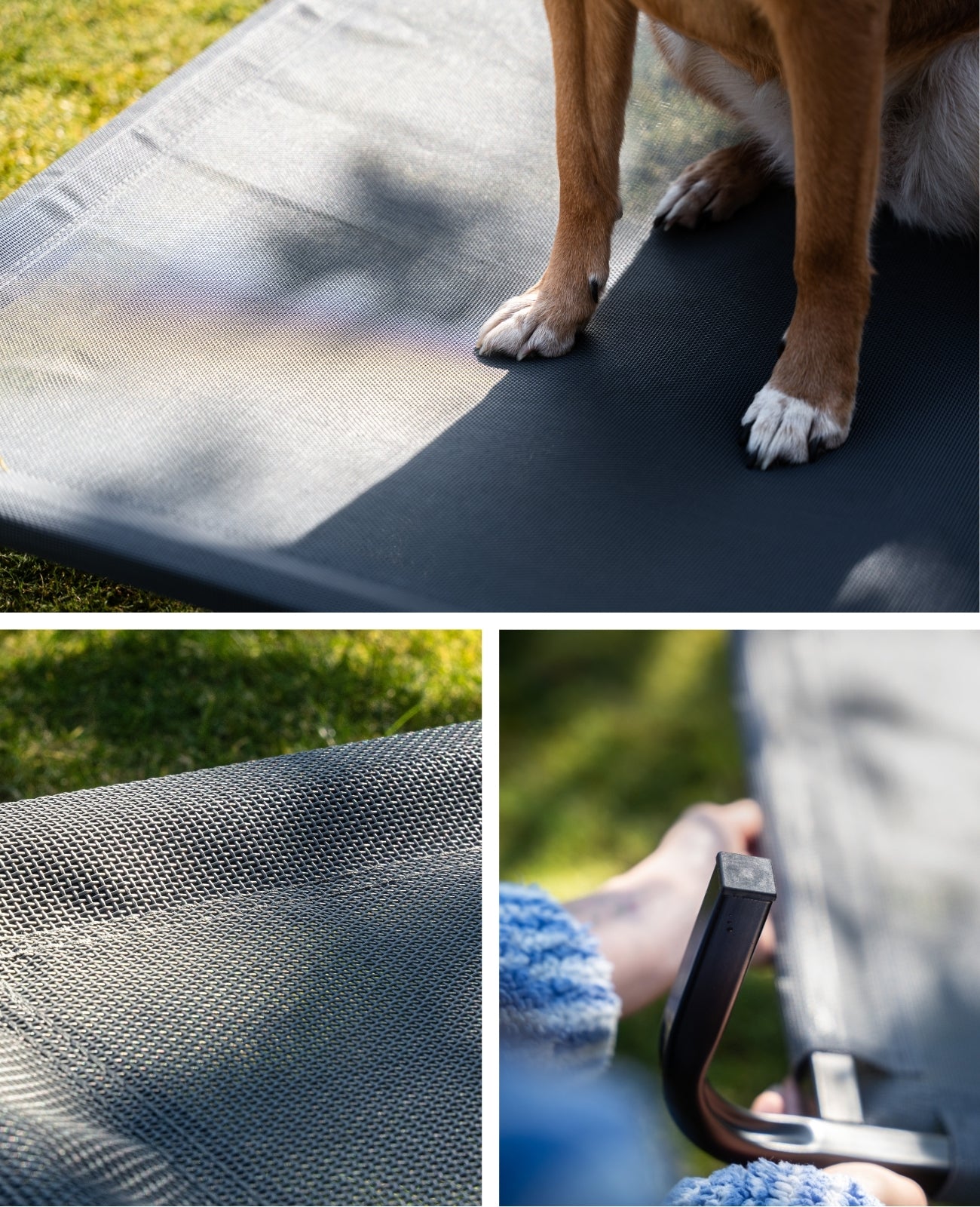 lionto Lit pour Chiens, Couchette en Tissu Textilene, gris ou noir
