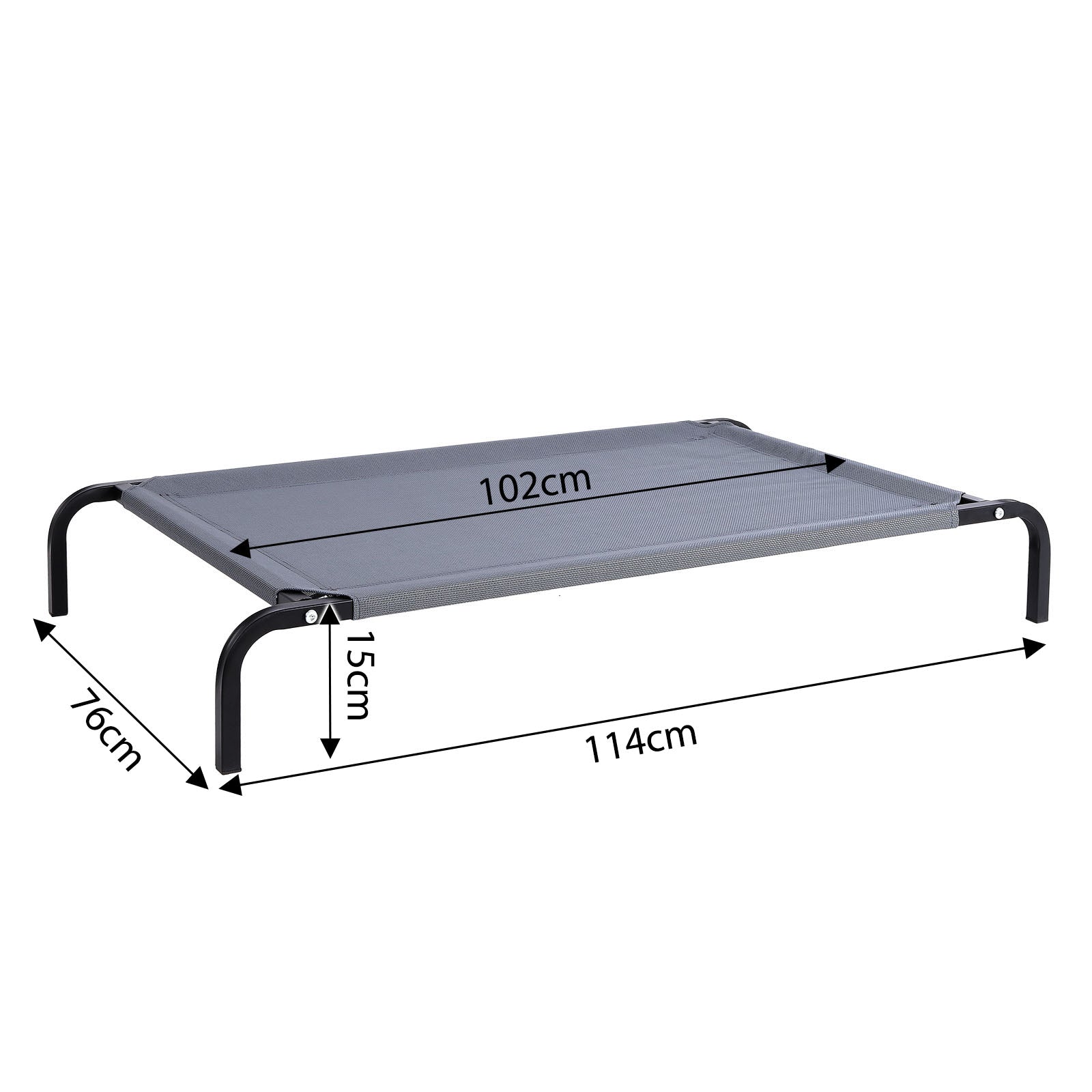 lionto Lit pour Chiens, Couchette en Tissu Textilene, gris ou noir