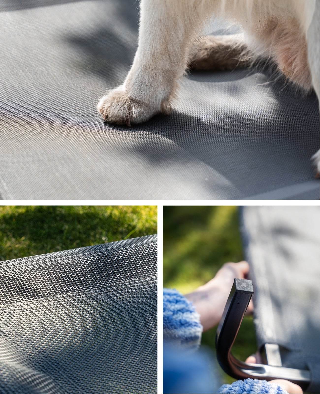 lionto Lit pour Chiens, Couchette en Tissu Textilene, gris ou noir