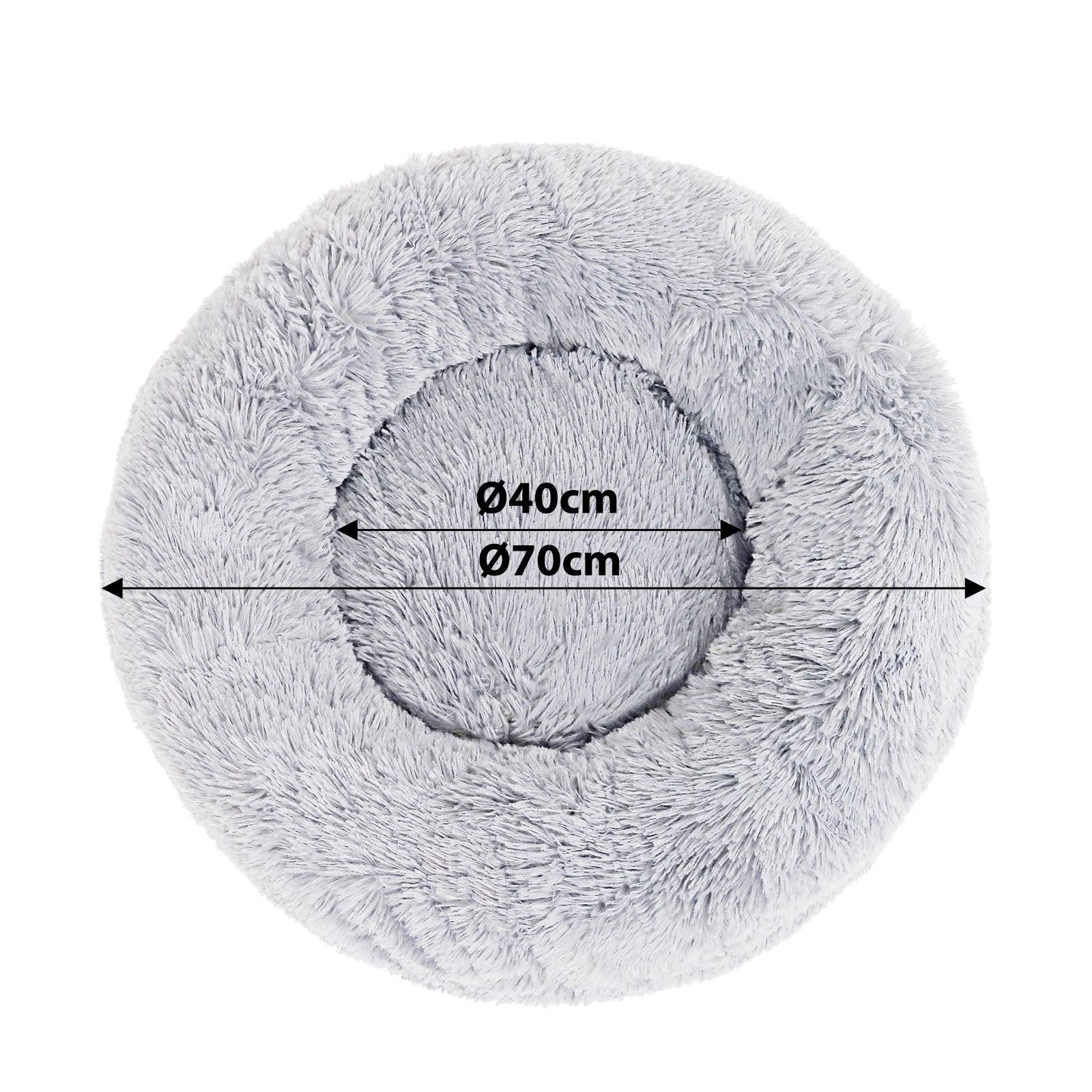 Lit rond pour chat en forme de beignet en peluche