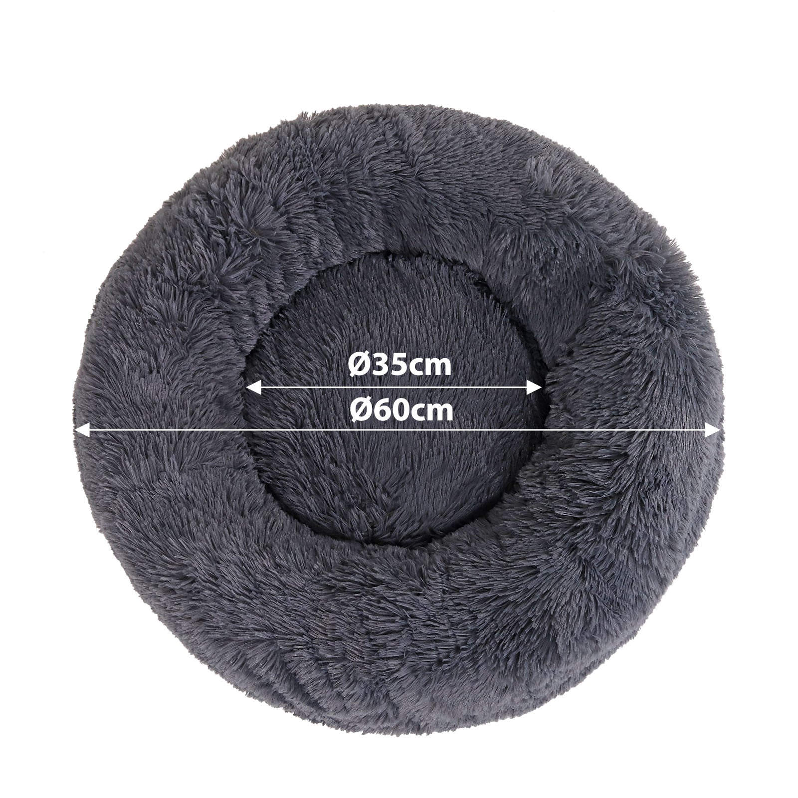 Lit rond pour chat en forme de beignet en peluche