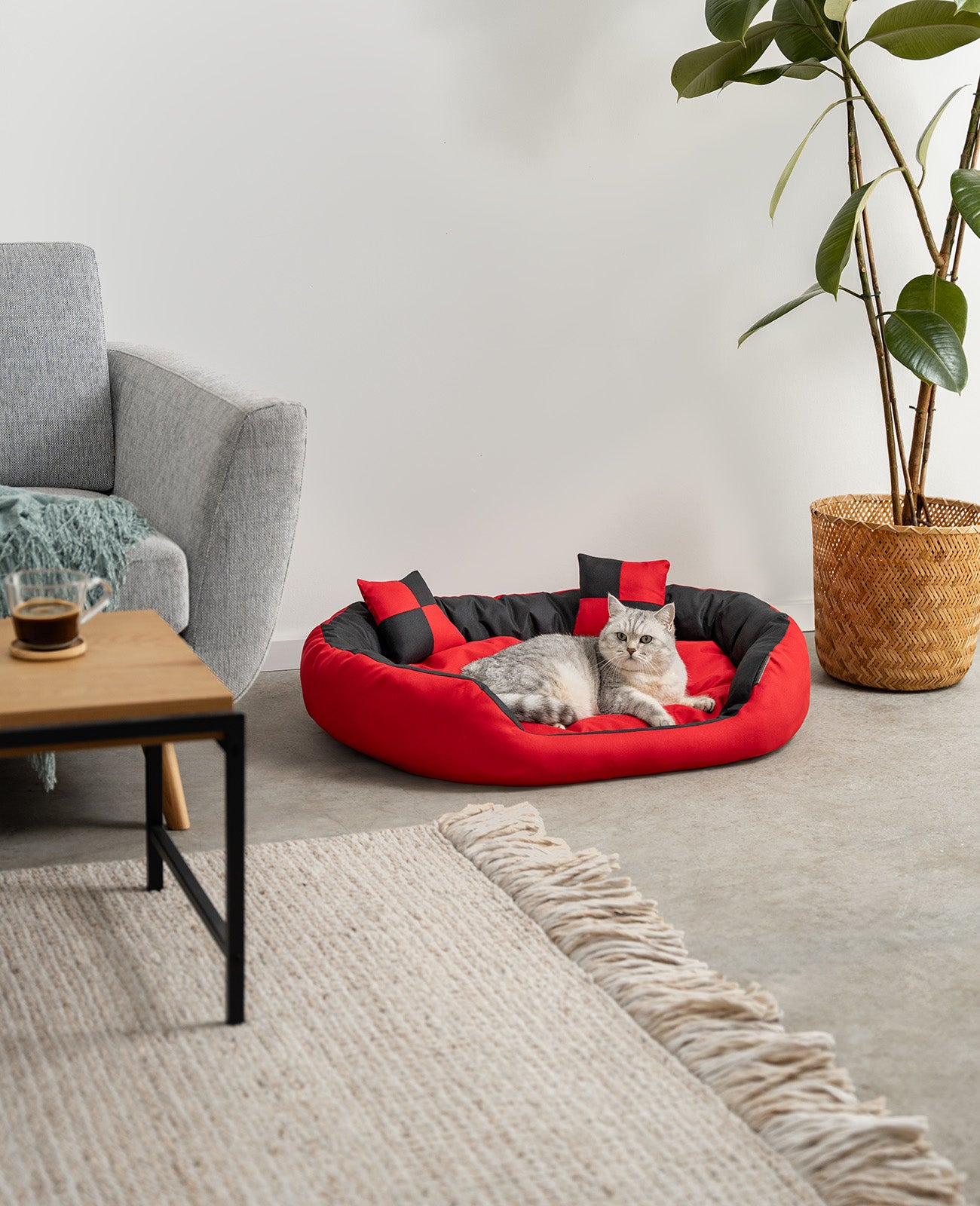 lionto Lit pour chat Coussin pour chat marron/beige