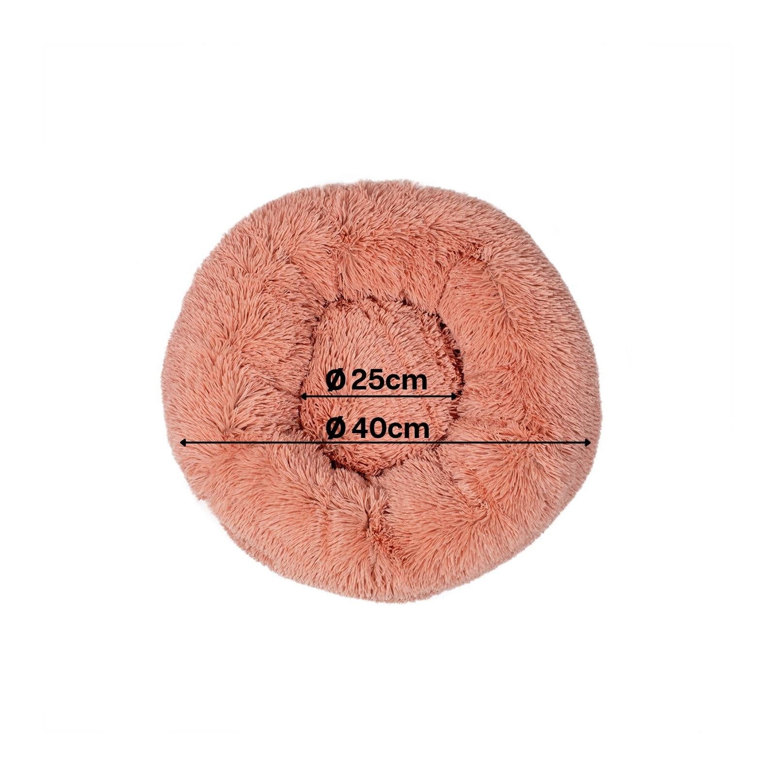 Lit rond pour chat en forme de beignet en peluche