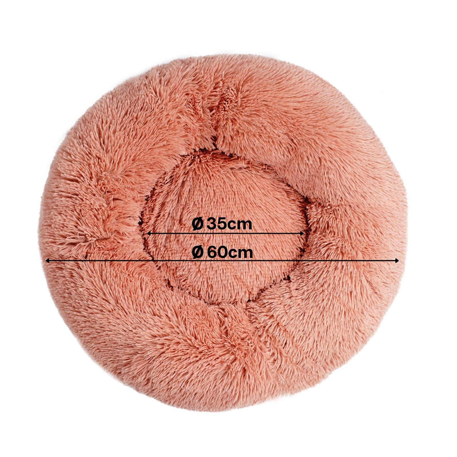 Lit rond pour chat en forme de beignet en peluche