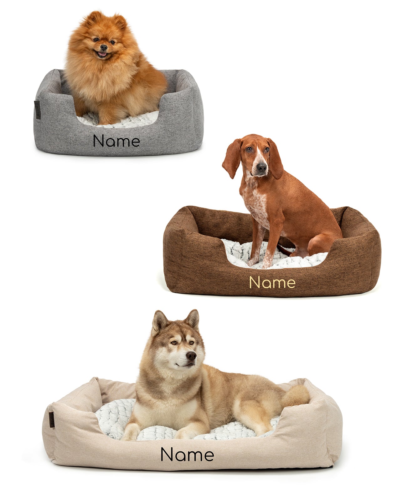 lionto Lit confortable pour chien, Canapé en tissu chinée