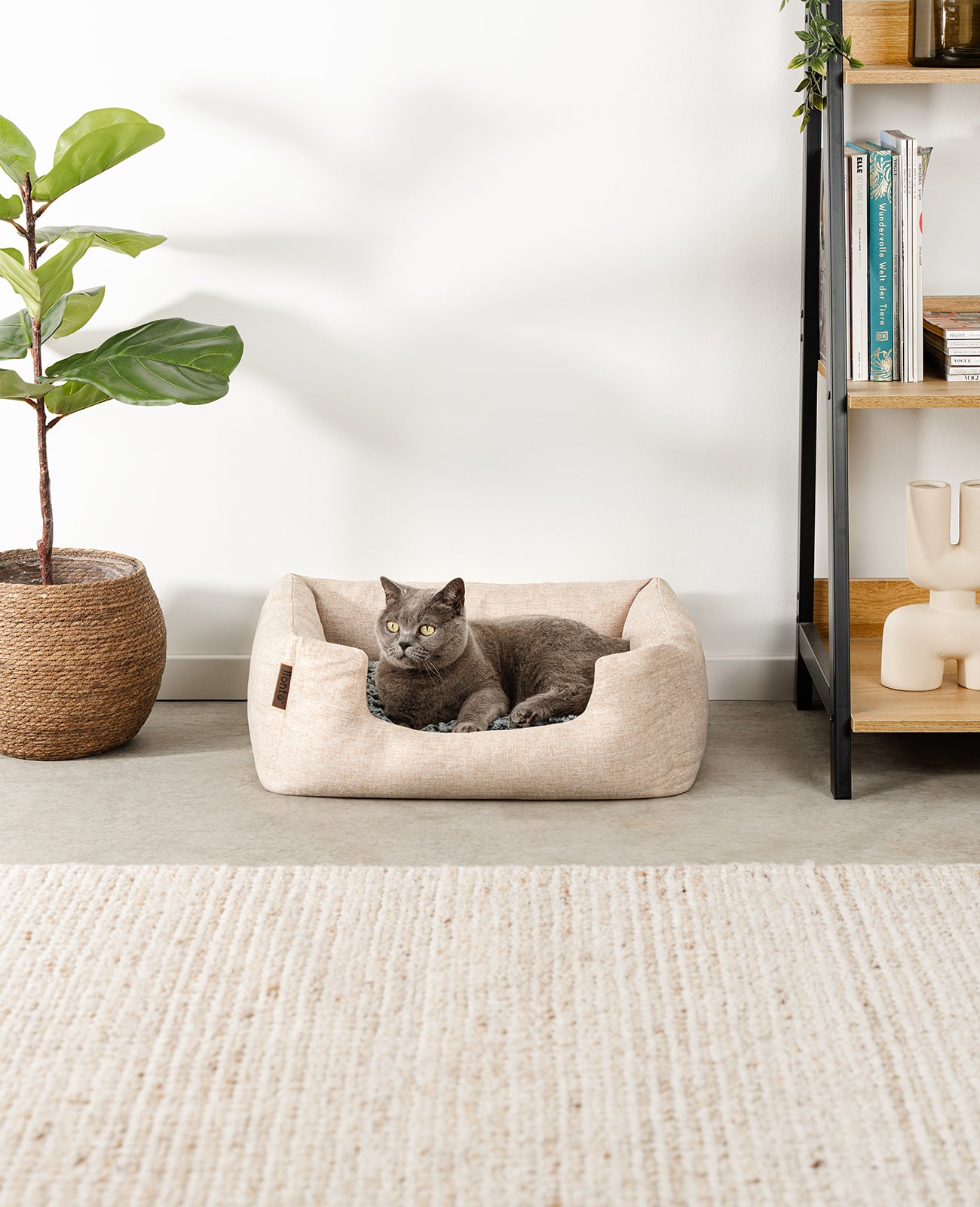 lionto Lit confortable pour chien, Canapé en tissu chinée