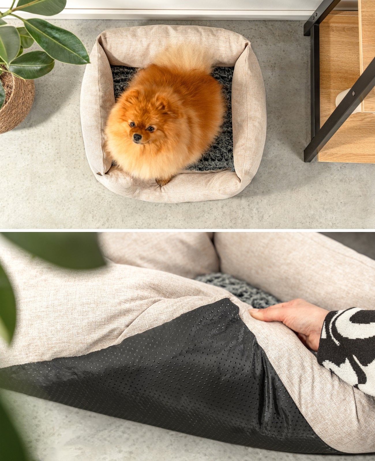 Lit pour chien avec coussin réversible