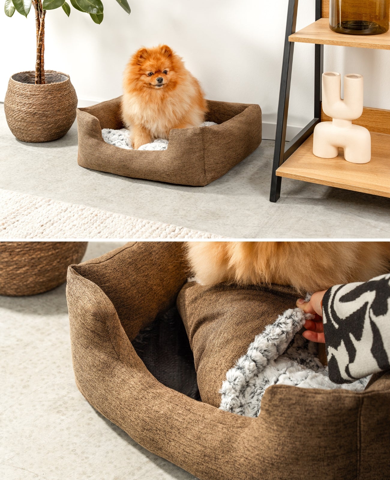 Lit pour chien avec coussin réversible