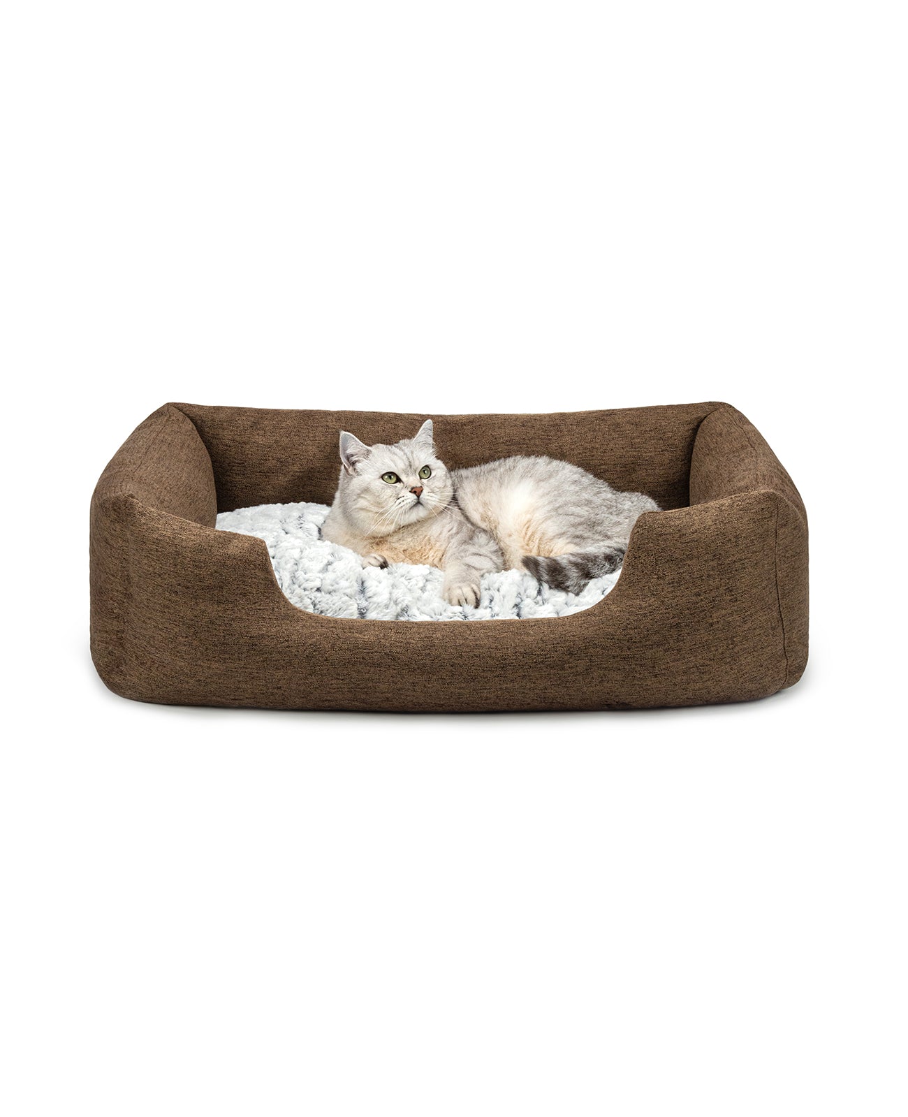 lionto Lit confortable pour chien, Canapé en tissu chinée