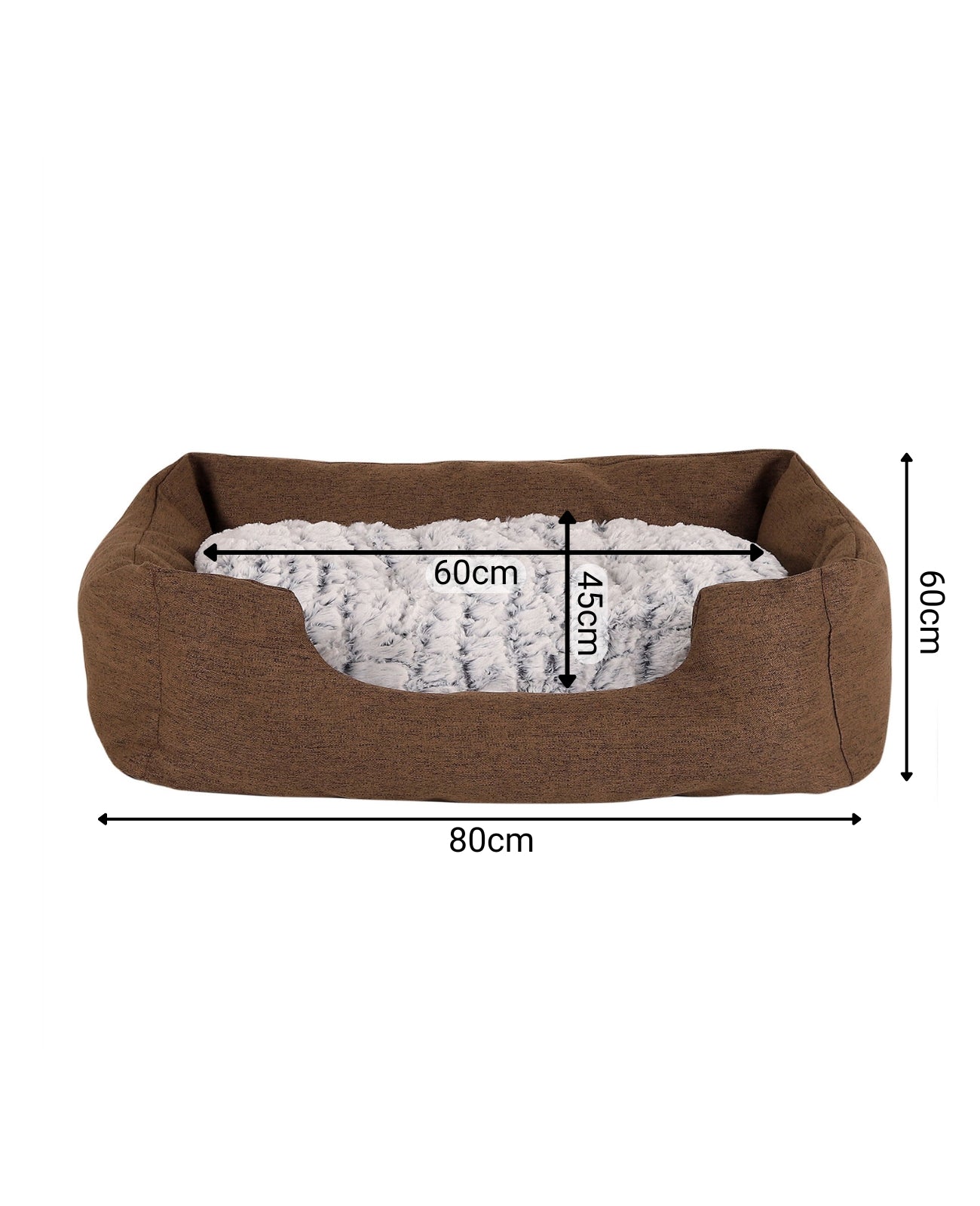 Lit pour chat avec coussin réversible &amp; tissu extérieur chiné