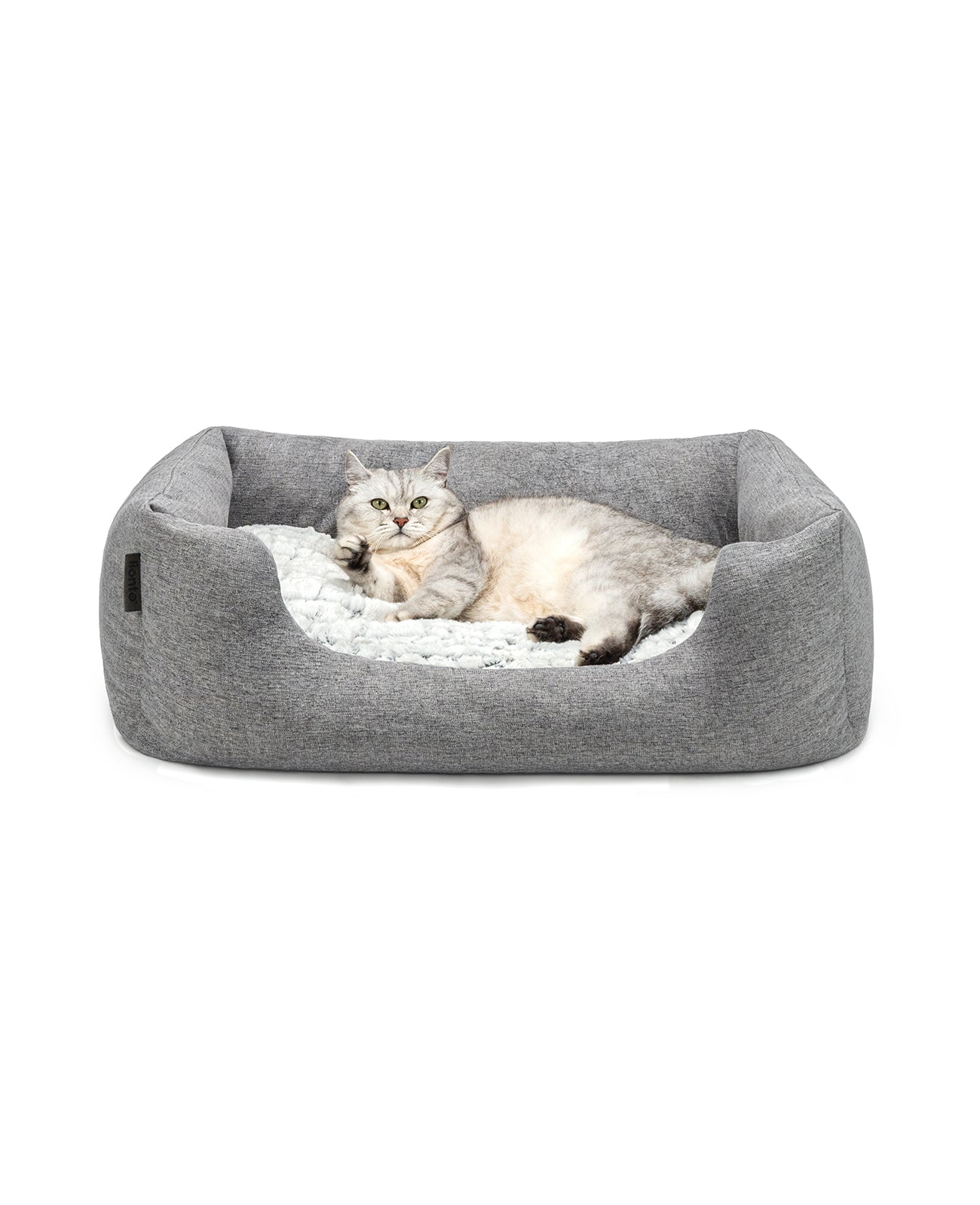 lionto Lit confortable pour chien, Canapé en tissu chinée