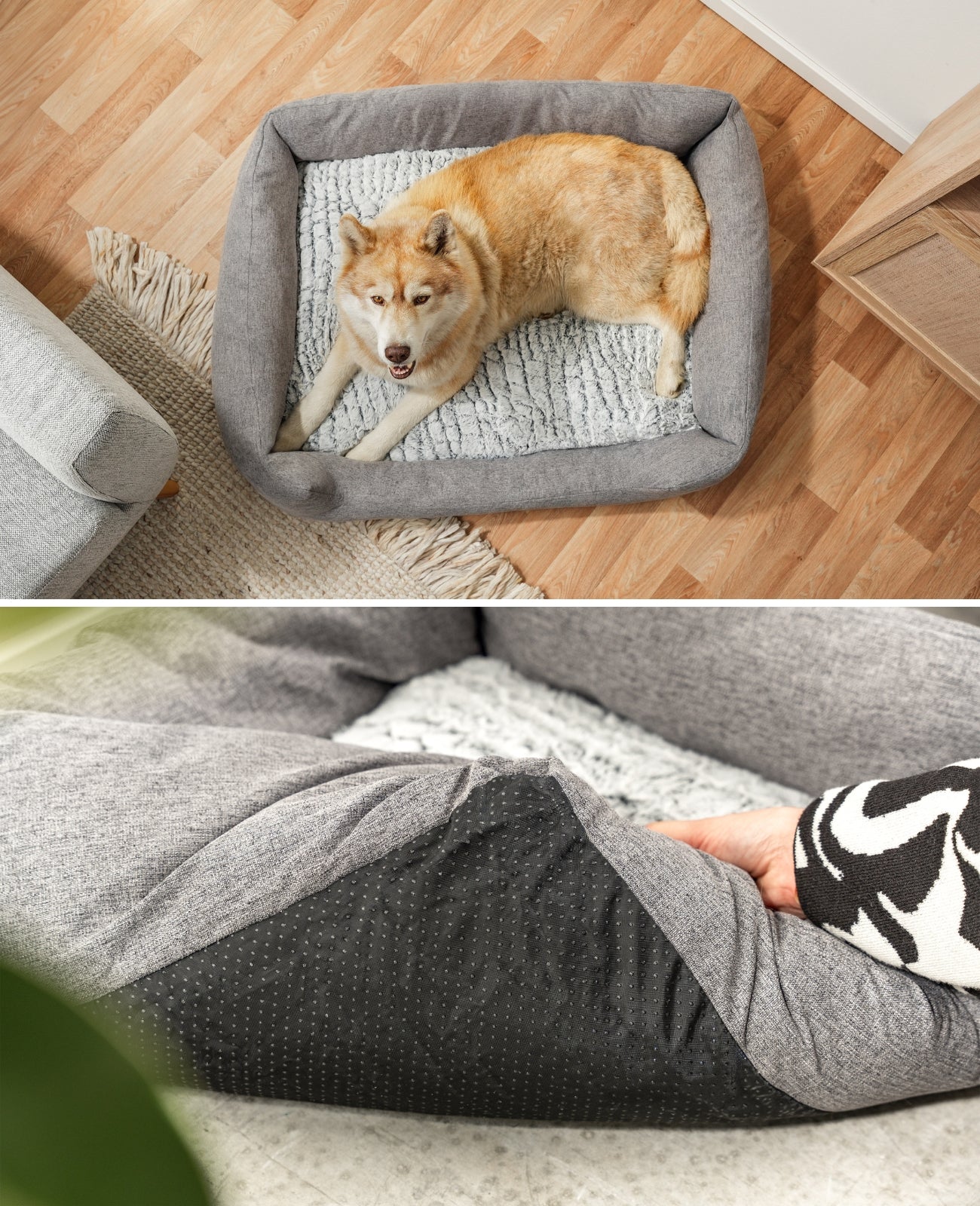 Lit pour chien avec coussin réversible