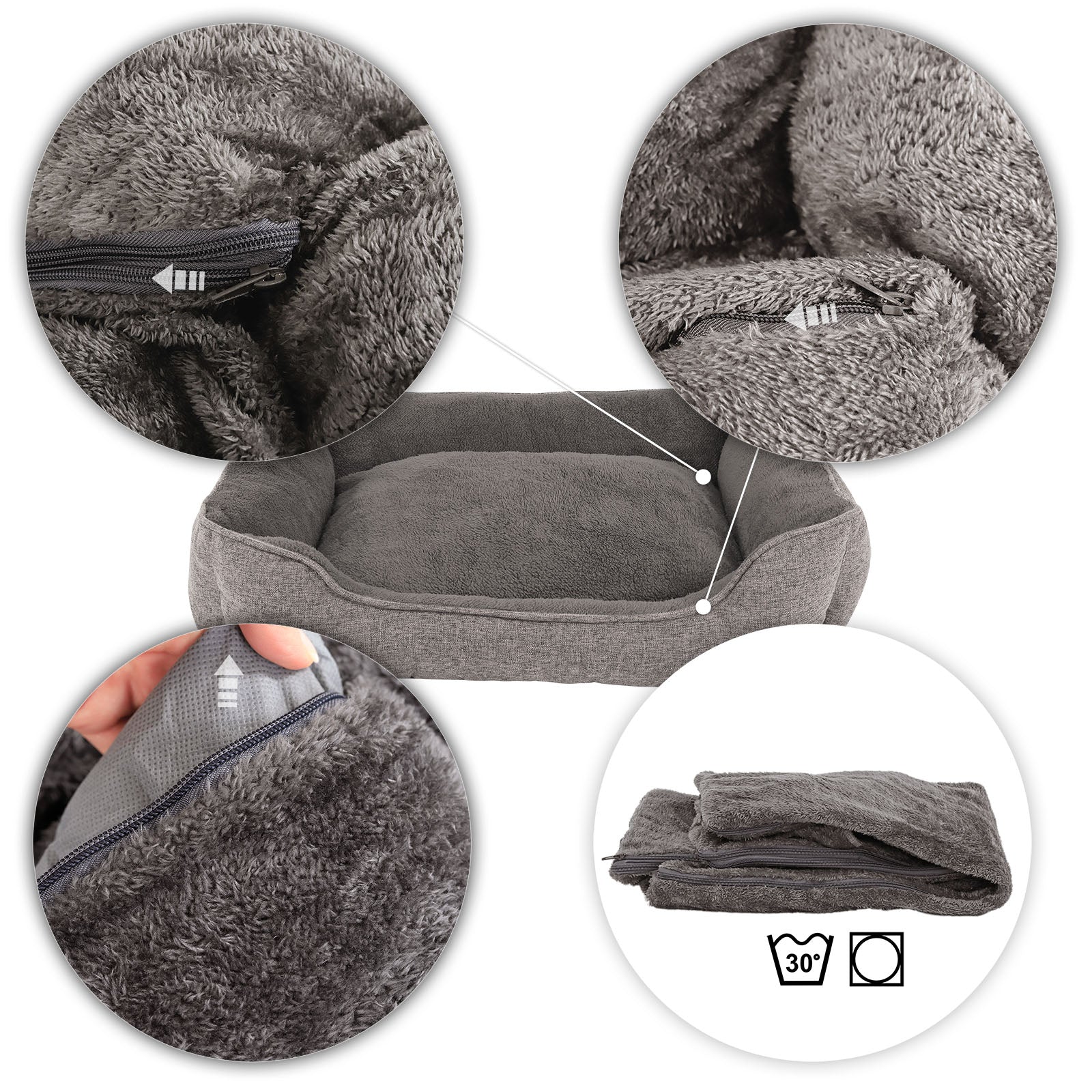 lionto Panier chat moucheté coussin chat corbeille chat housse amovible